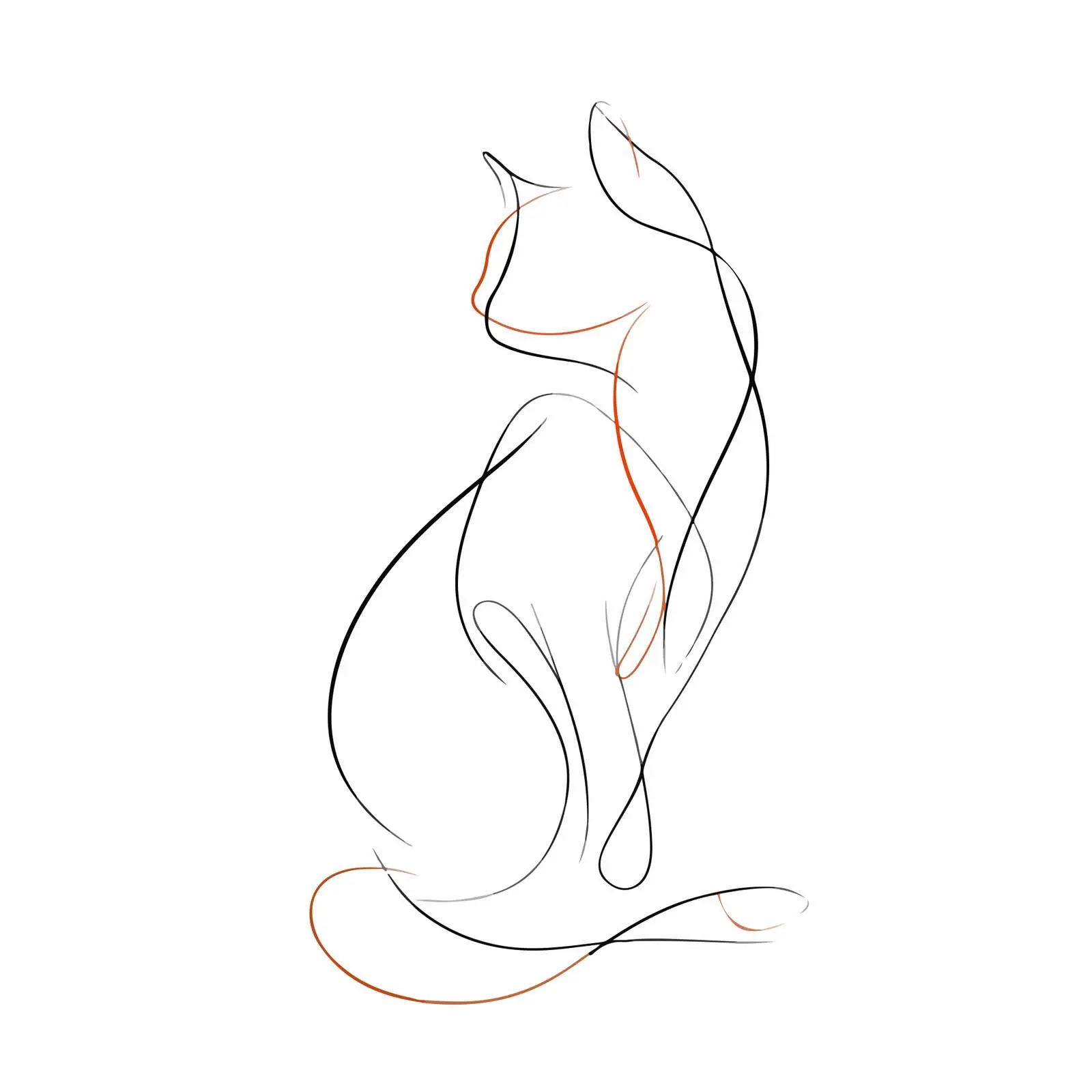 Cat Line Art Design — free download from Dotvec