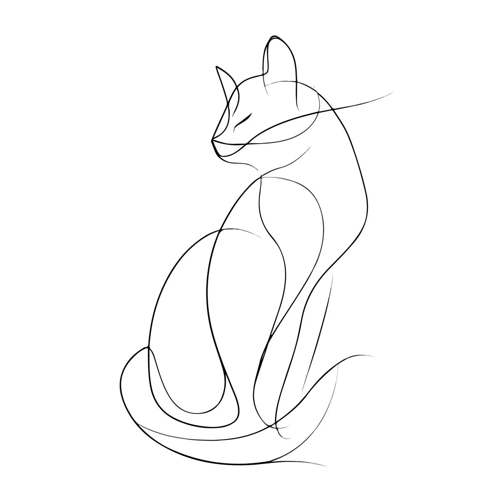 Elegant Cat Line Art — free download from Dotvec