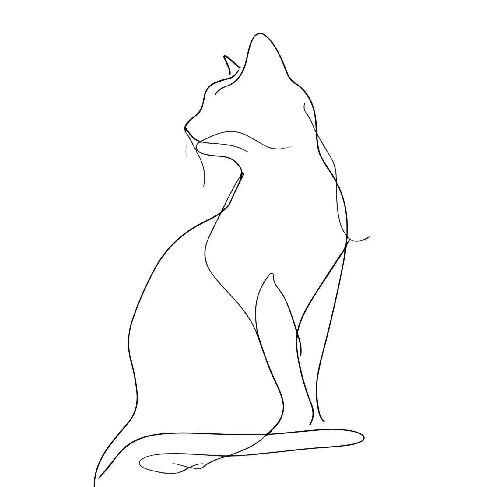 Minimal Cat Line Art — free download from Dotvec