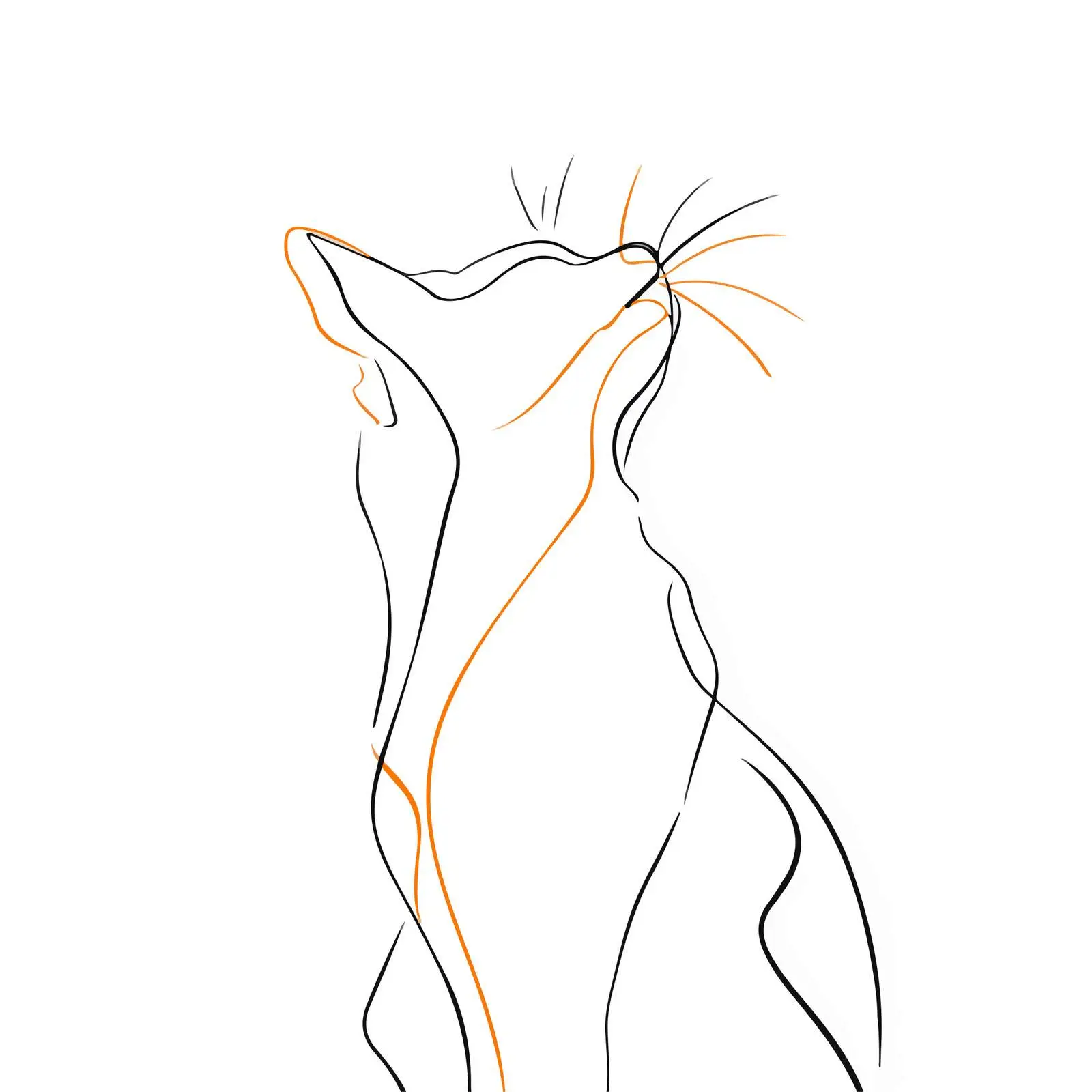 Cat Line Art Illustration — free download from Dotvec