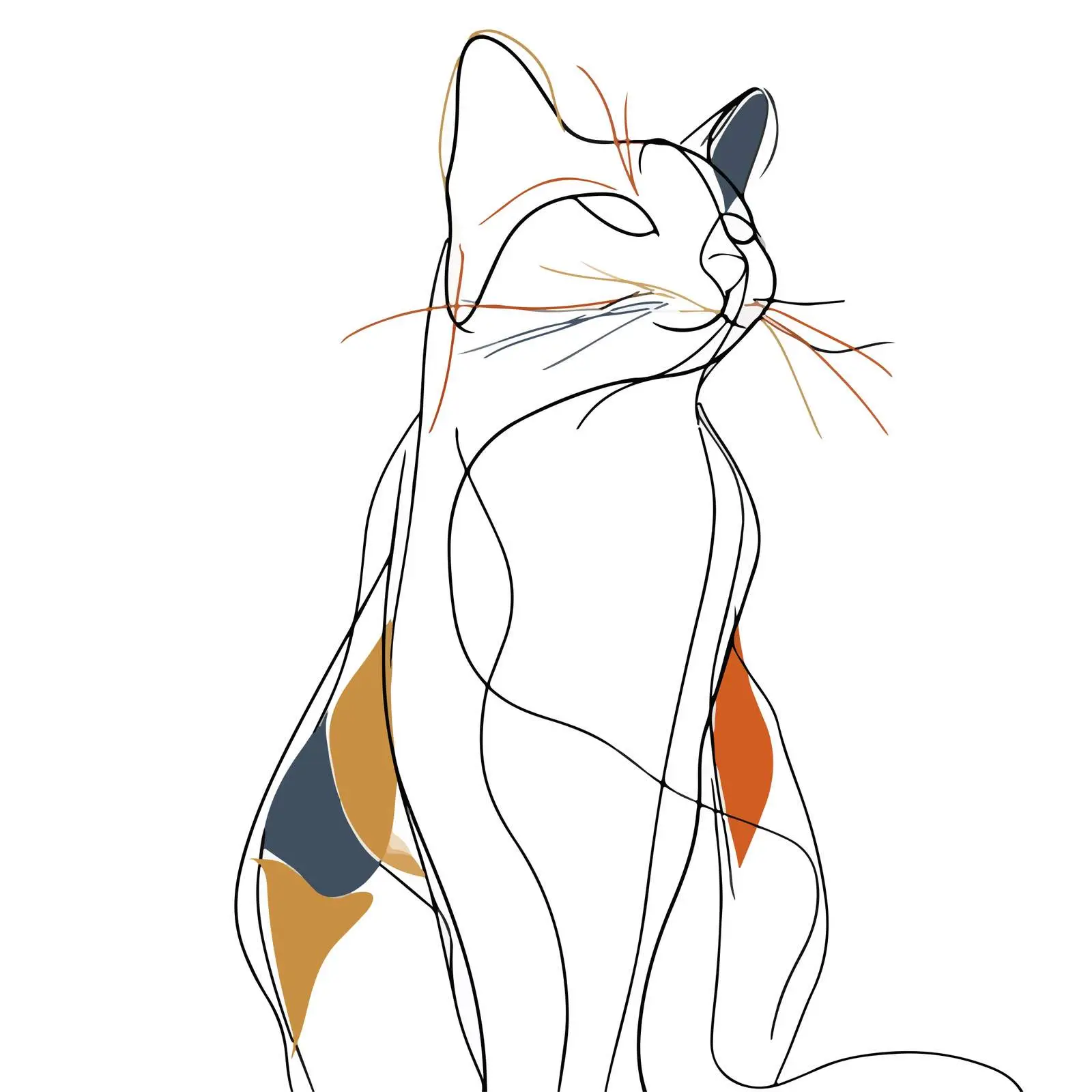 Minimal Cat Line Art Illustration — free download from Dotvec