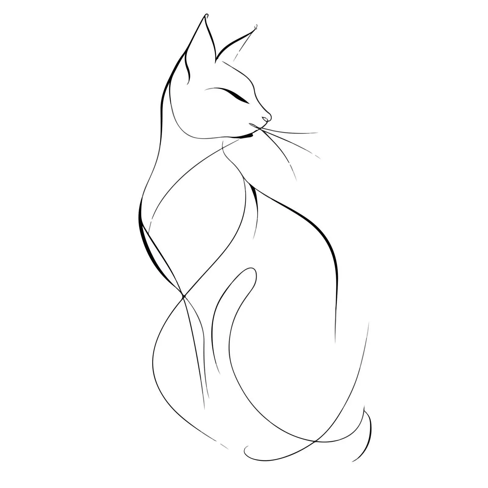 Elegant Cat Line Art Vector Design — free download from Dotvec