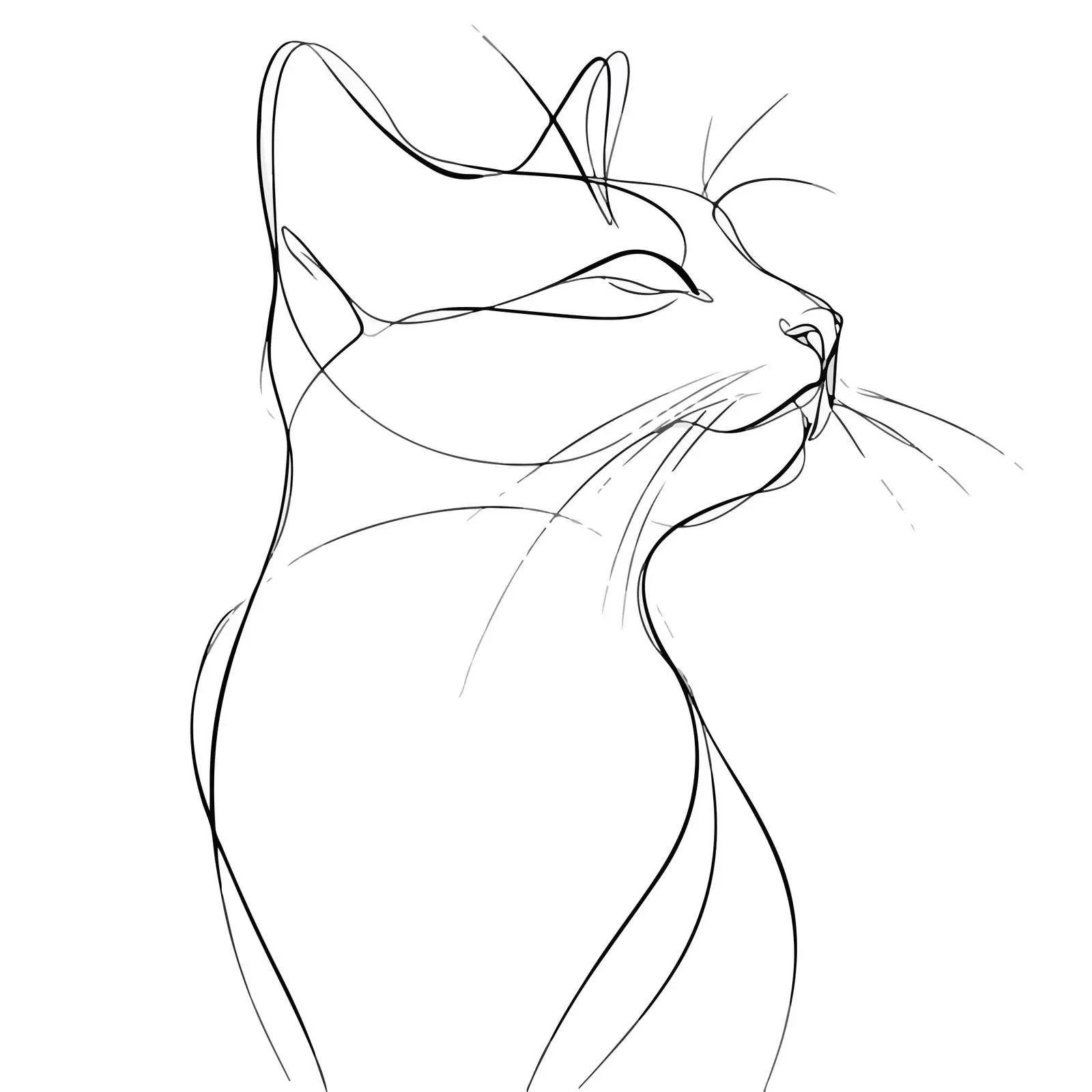 Sleek Cat Line Art Vector Graphic — free download from Dotvec