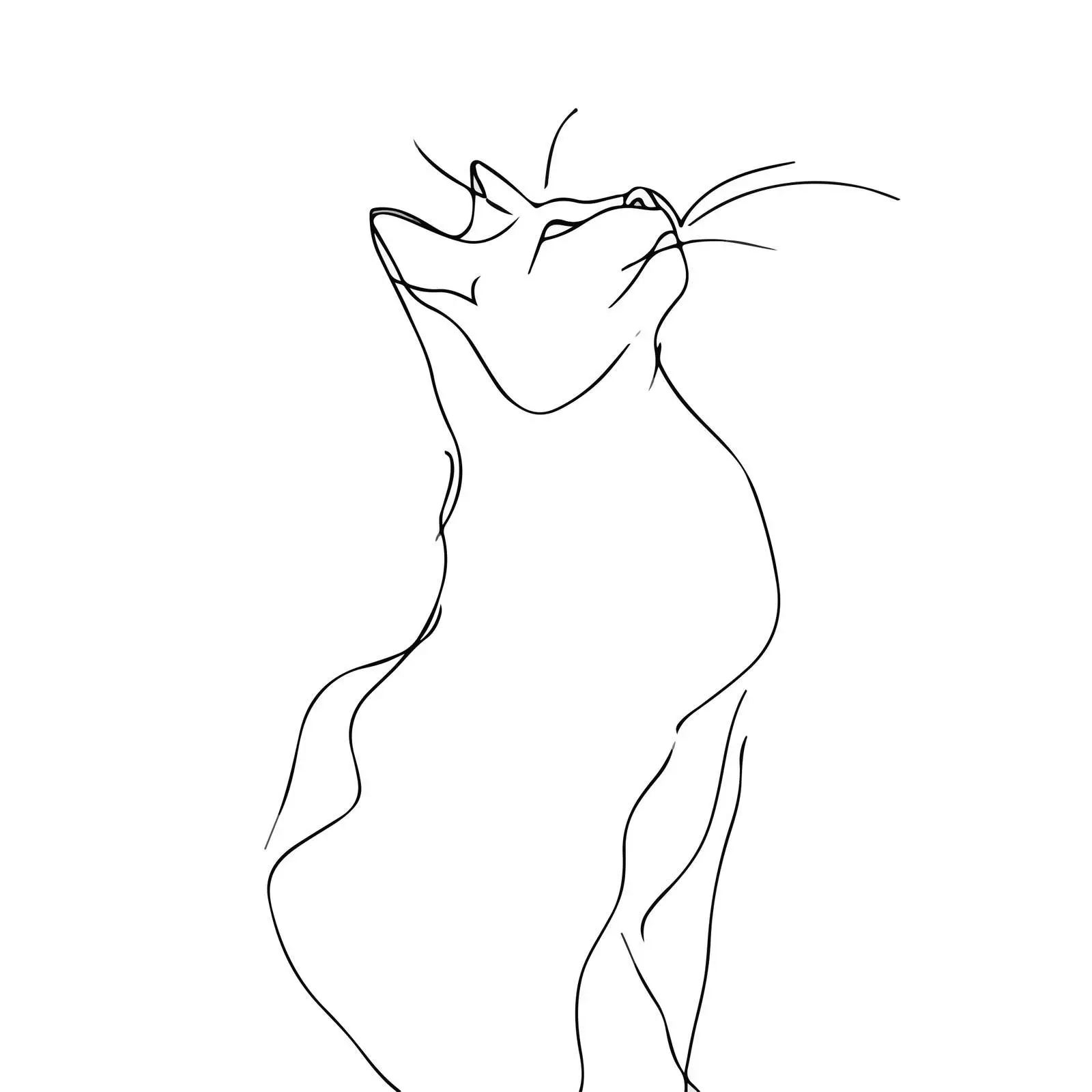 Minimal Cat Line Art Vector Illustration — free download from Dotvec