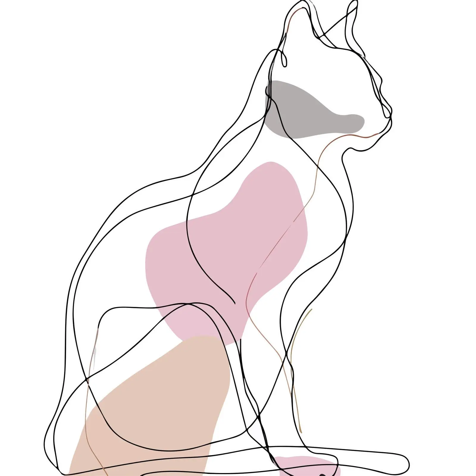Minimal Cat Line Art Illustration — free download from Dotvec