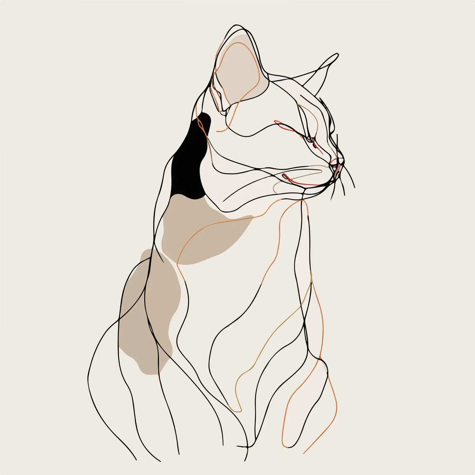 Minimal Cat Line Art — free download from Dotvec