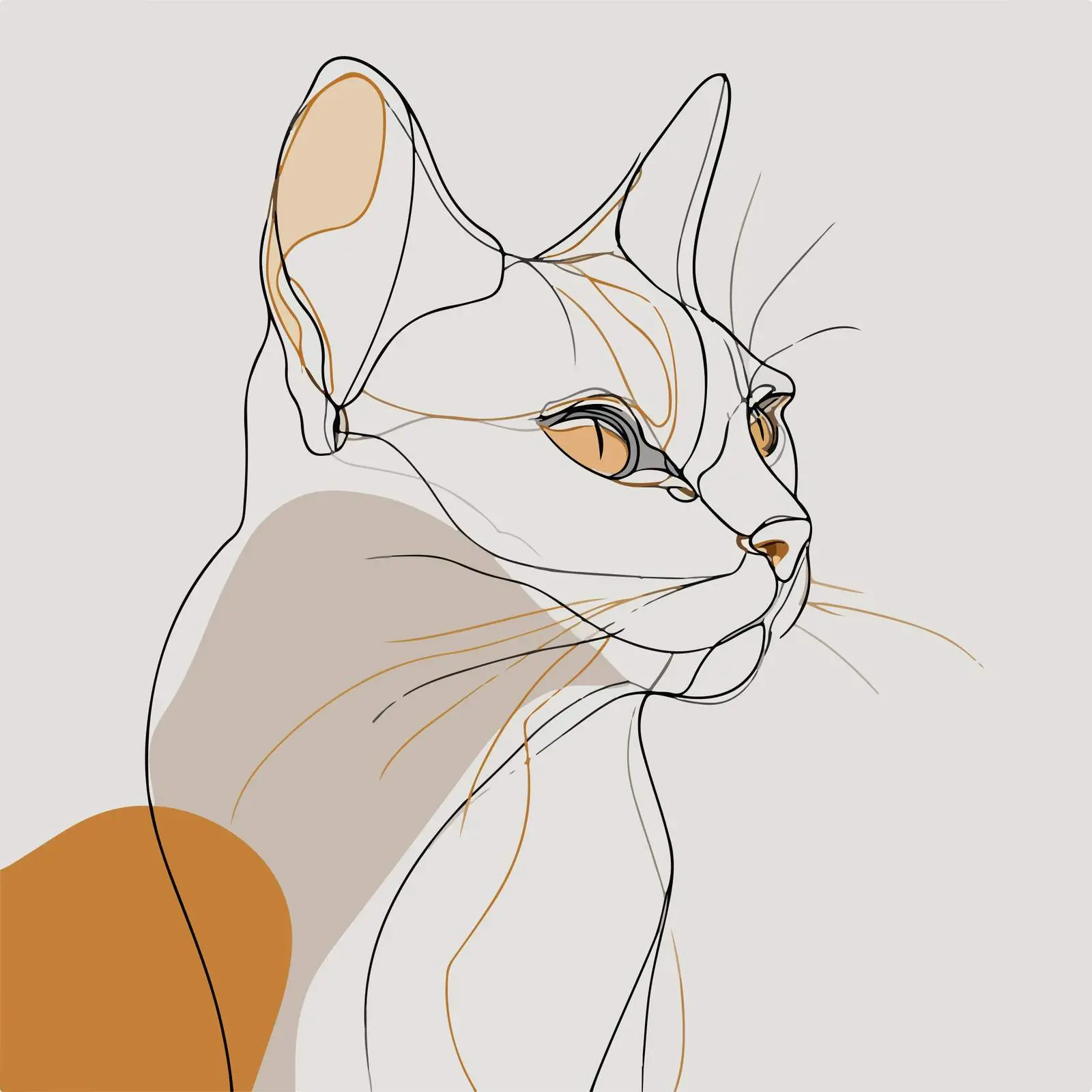 Cat Line Art Vector Illustration — free download from Dotvec
