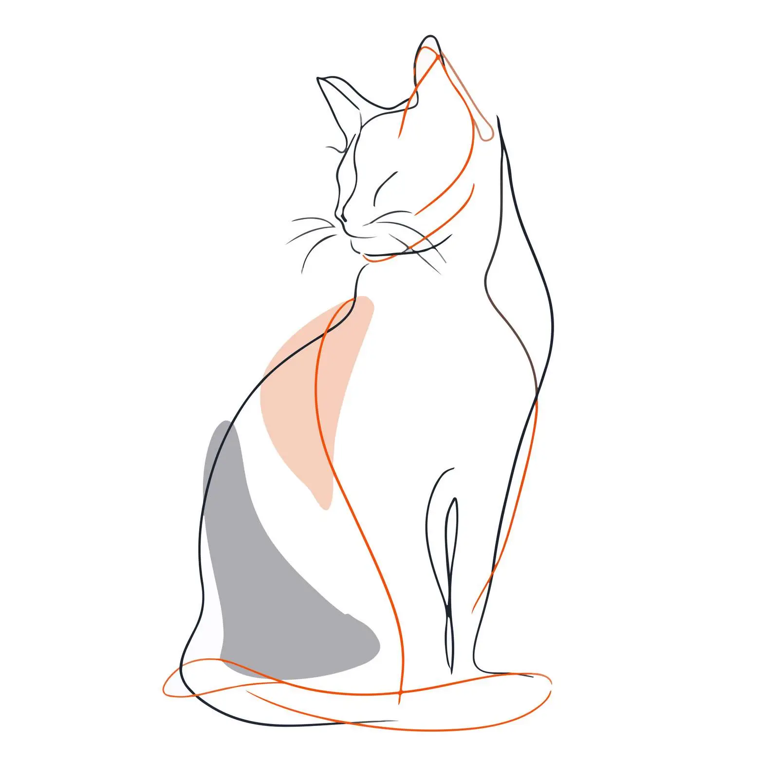 Minimal Cat Line Art Vector — free download from Dotvec