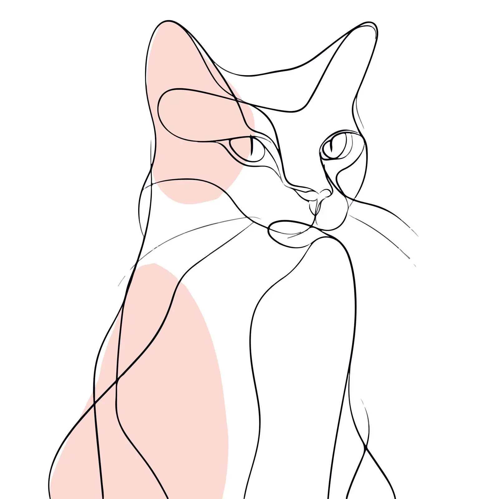 Minimal Cat Line Art Illustration — free download from Dotvec