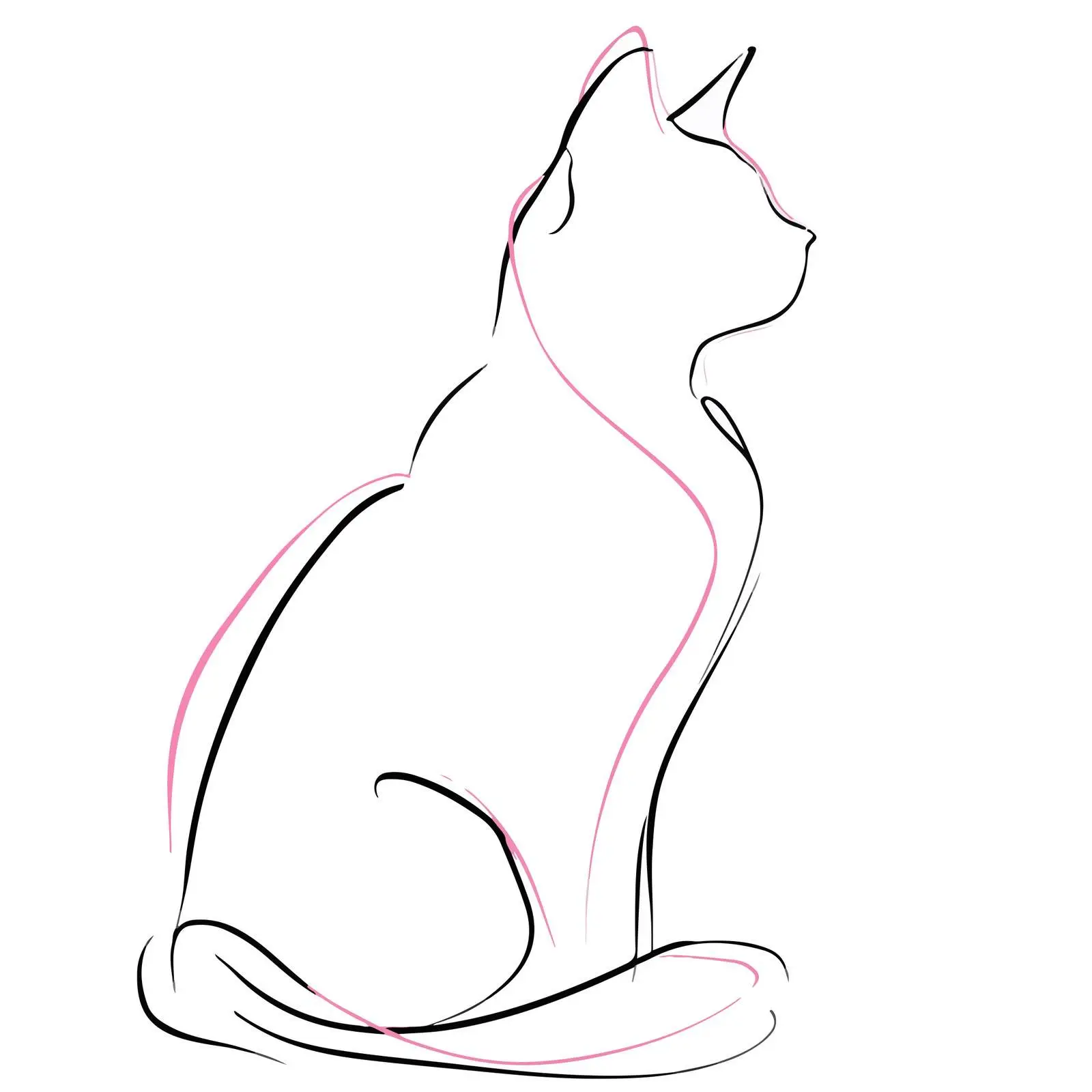 Sleek Cat Line Art Vector Illustration — free download from Dotvec