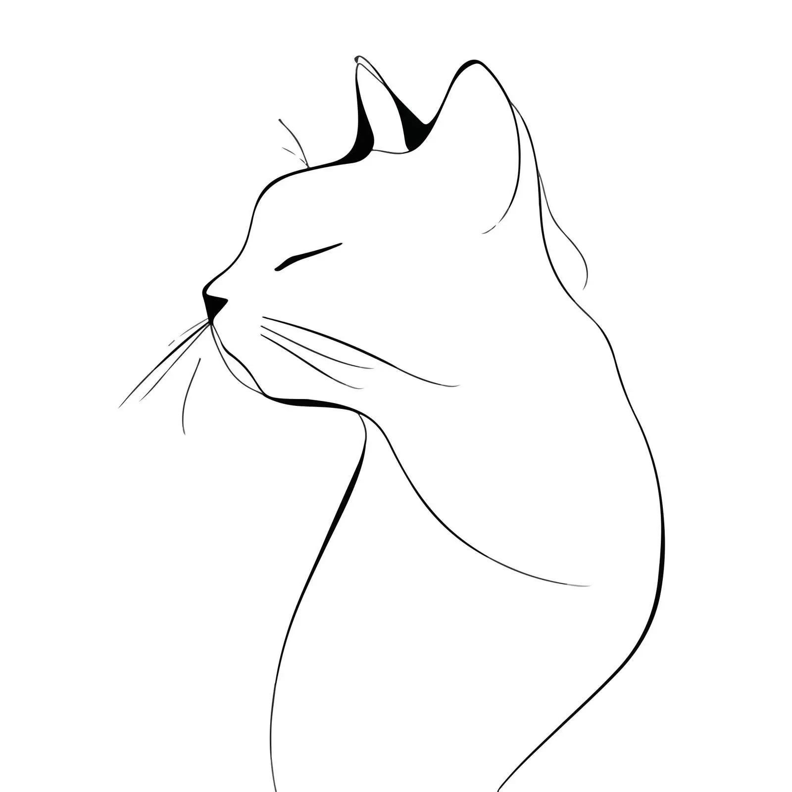 Elegant Cat Line Art Illustration — free download from Dotvec