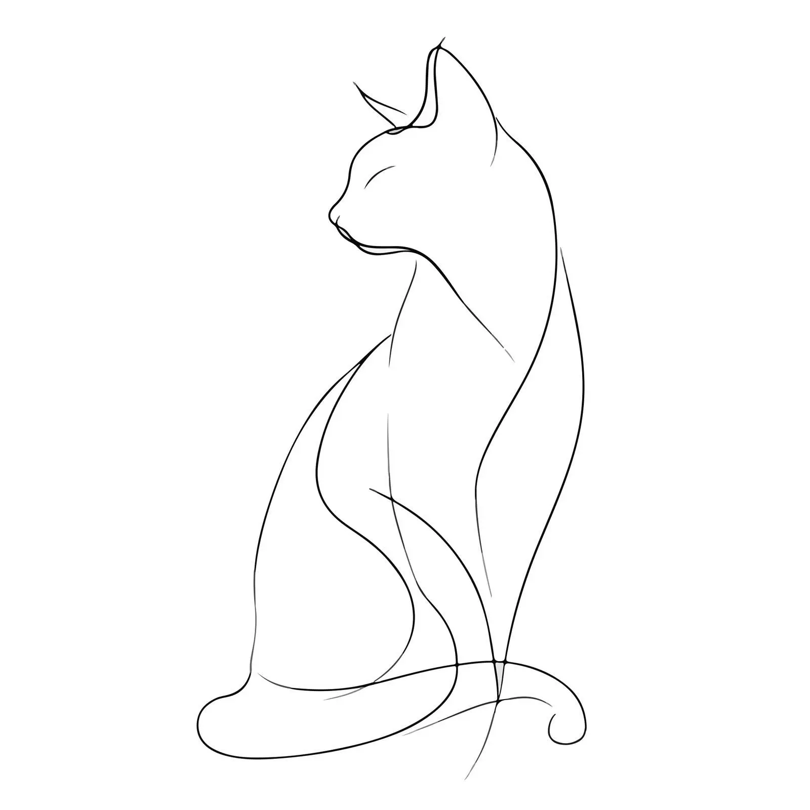 Minimal Cat Line Art Vector Illustration — free download from Dotvec