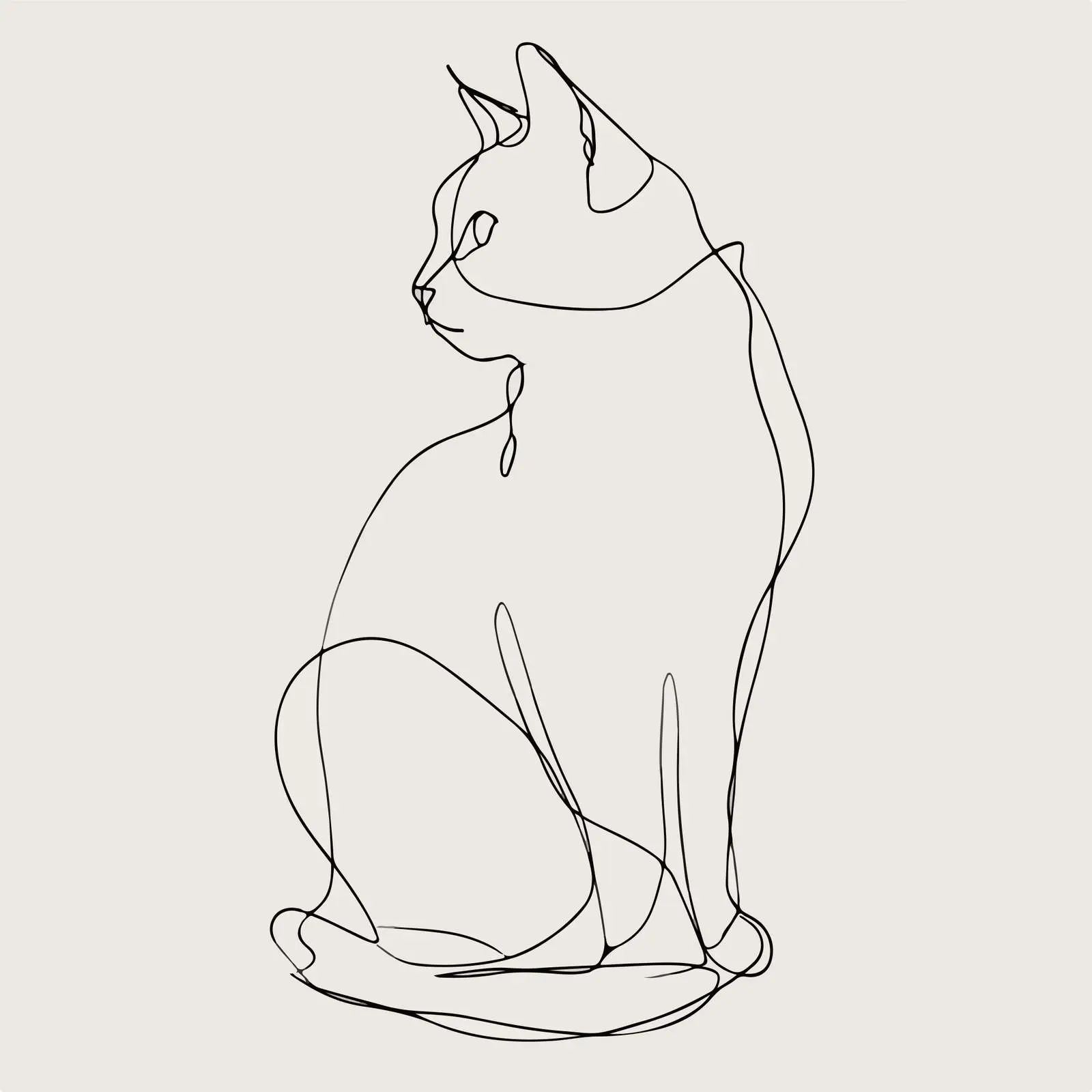 Minimal Cat Line Art Vector Illustration — free download from Dotvec