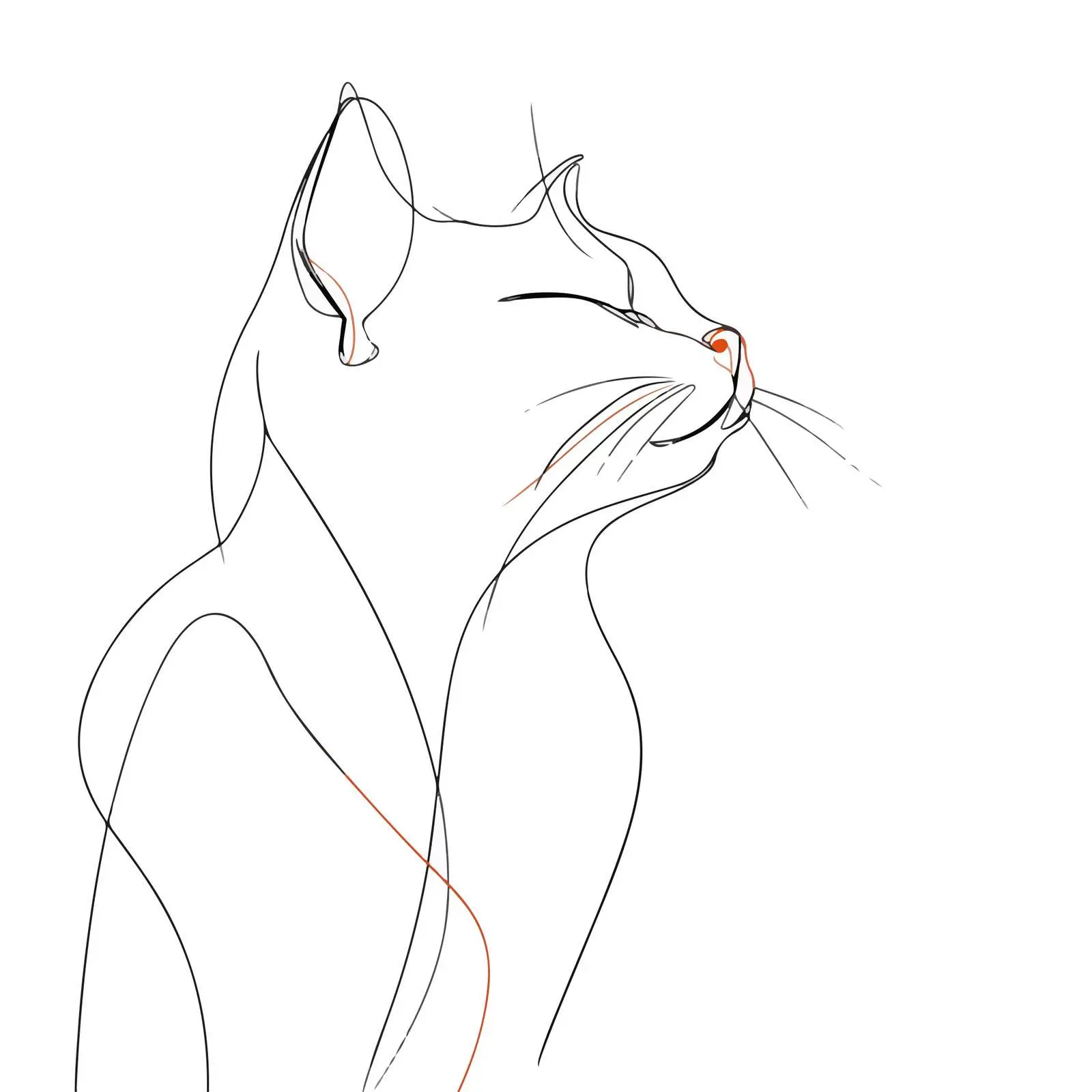 Sleek Cat Line Art Vector Graphic — free download from Dotvec