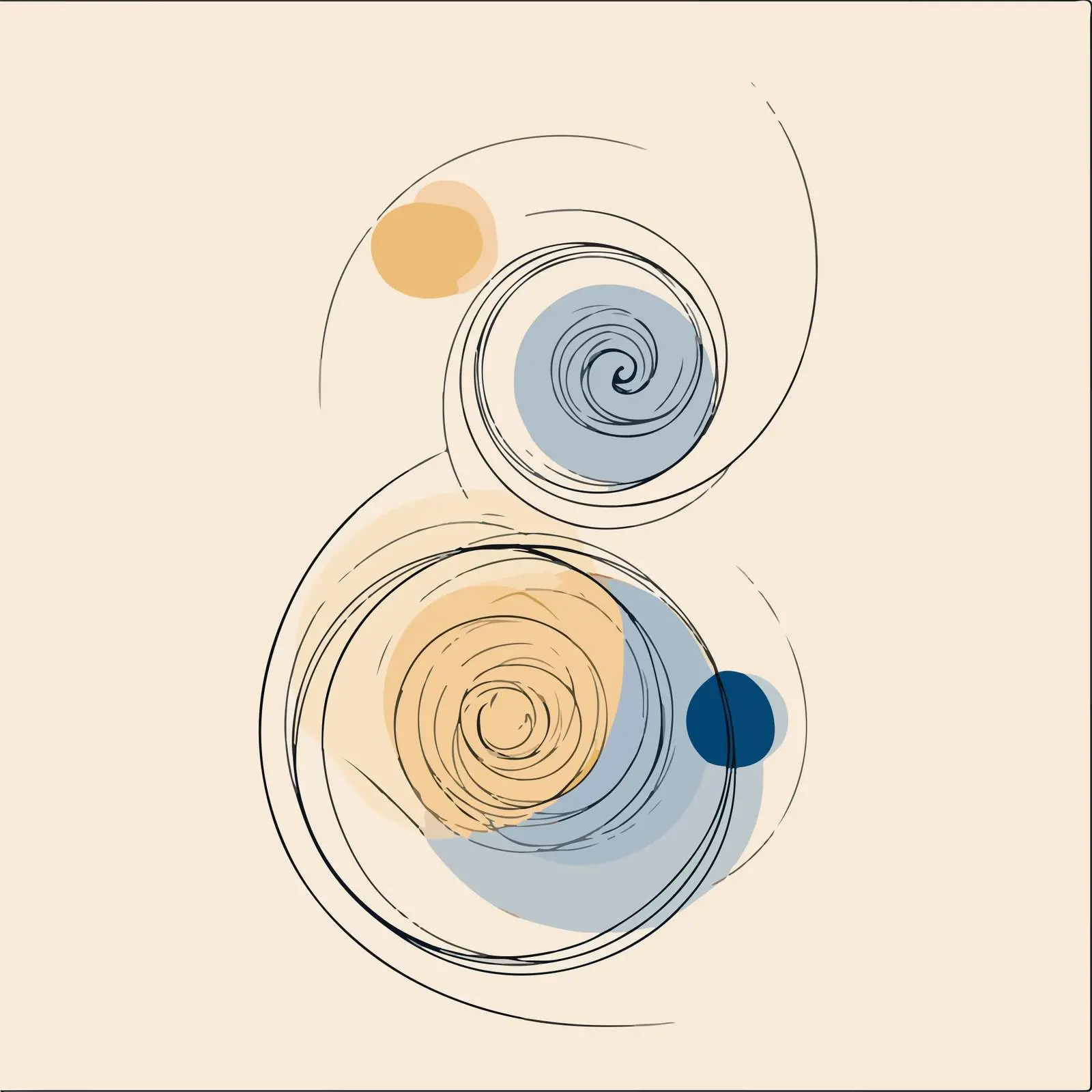 Minimal Circular Swirls Line Art — free download from Dotvec