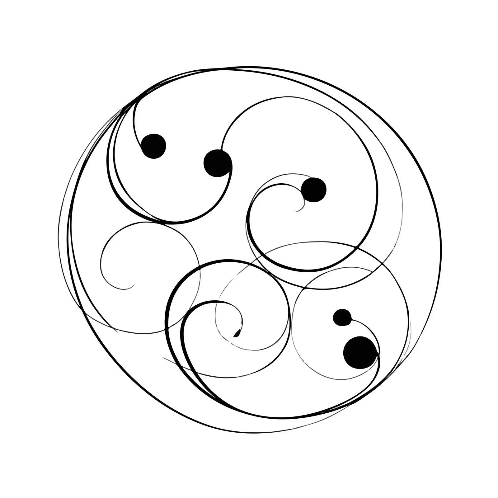 Circular Swirls Line Art — free download from Dotvec