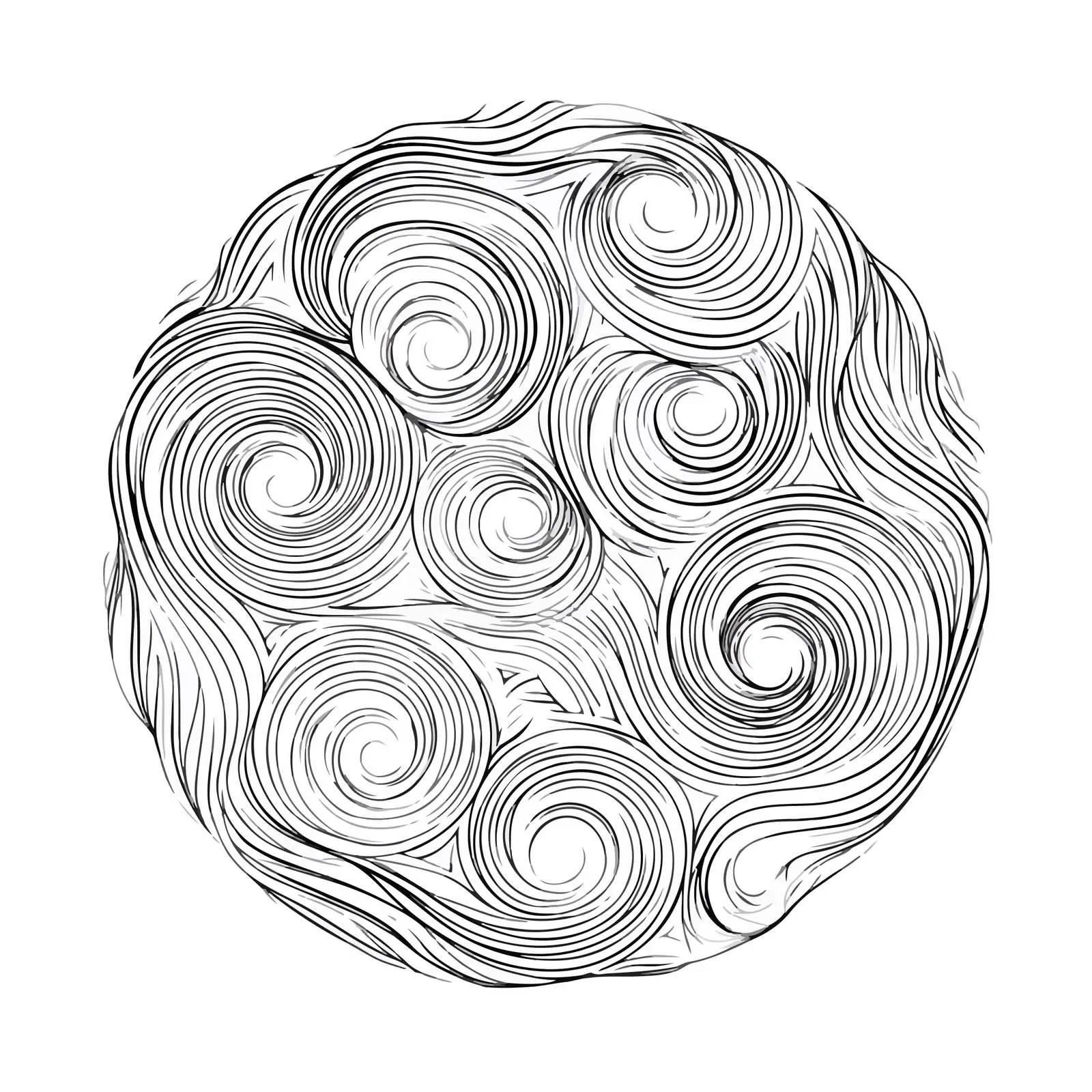 Circular Swirls Line Art — free download from Dotvec