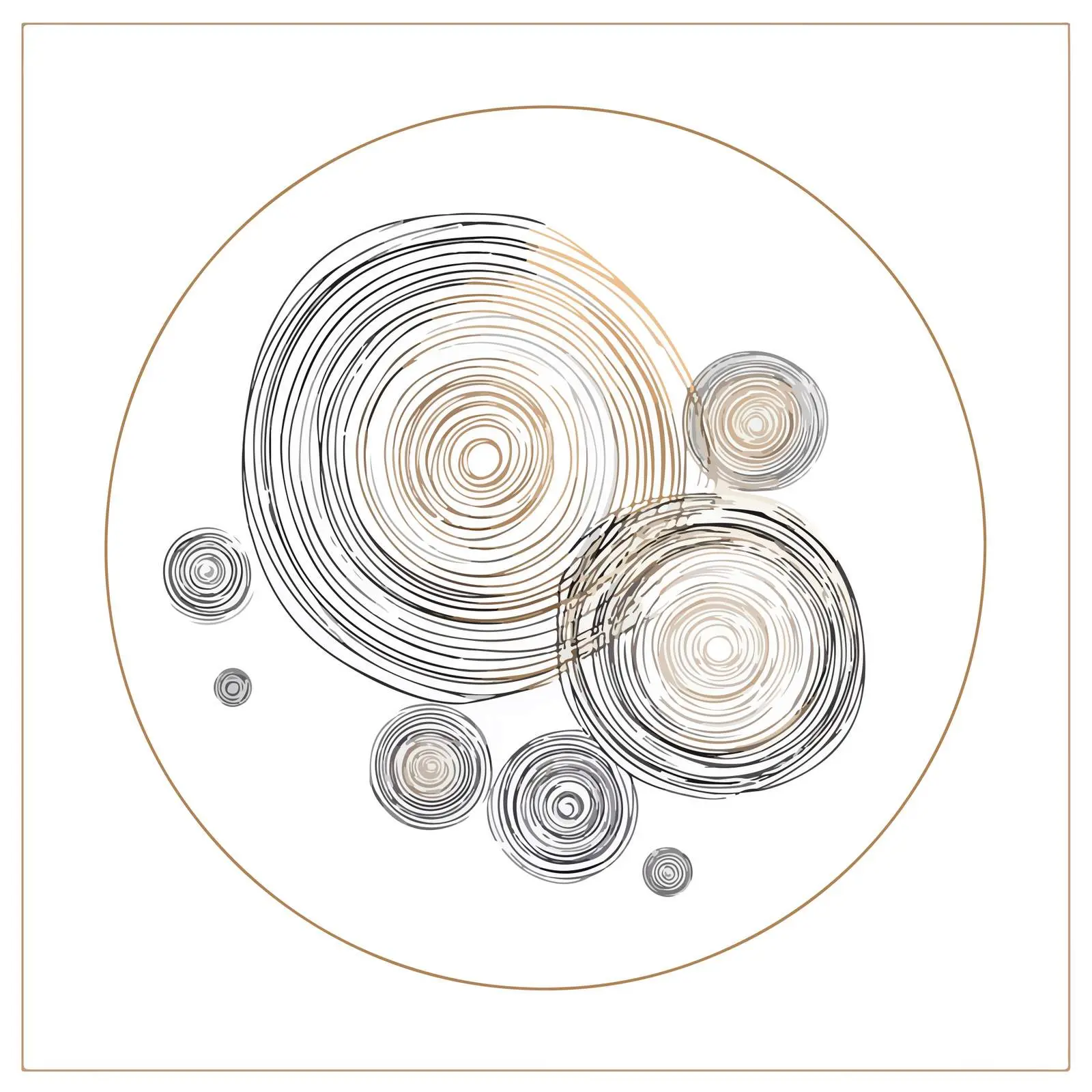 Minimal Circular Swirls Line Art — free download from Dotvec