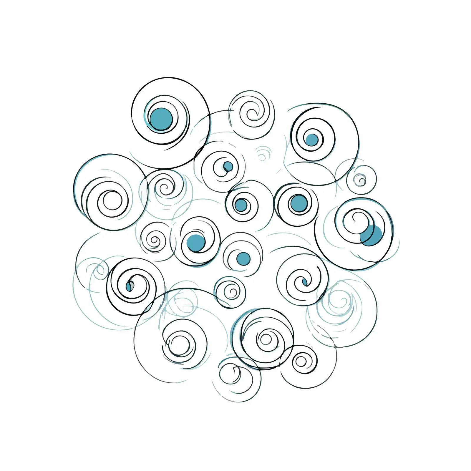 Elegant Circular Swirls Line Art — free download from Dotvec