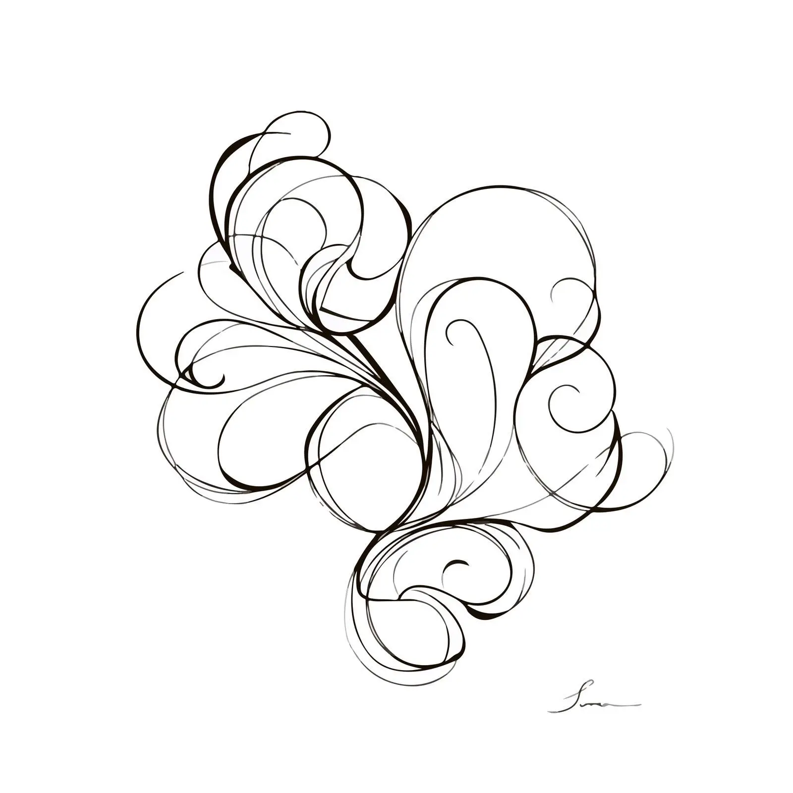 Abstract Swirl Line Art — free download from Dotvec