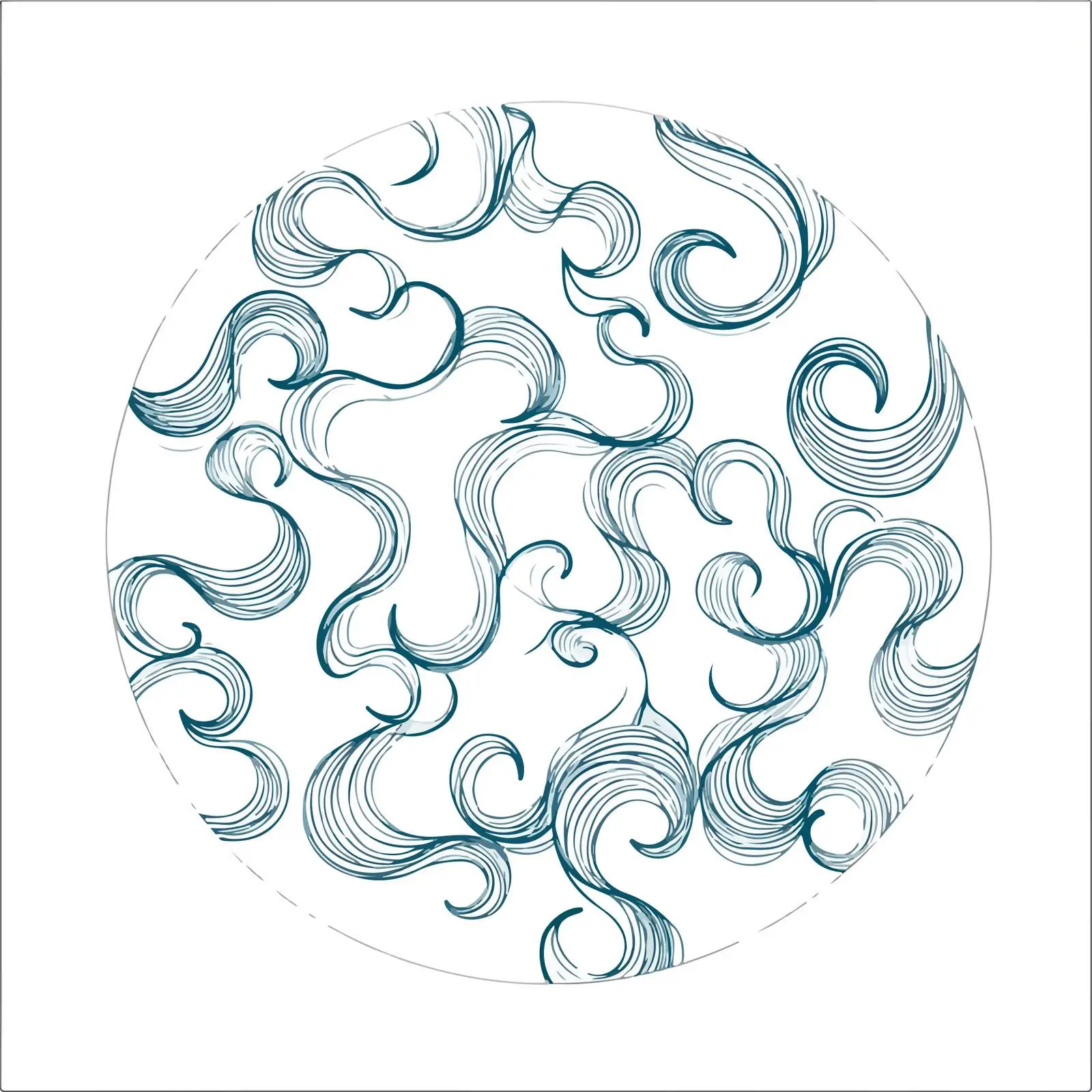 Minimal Circular Swirls Line Art — free download from Dotvec