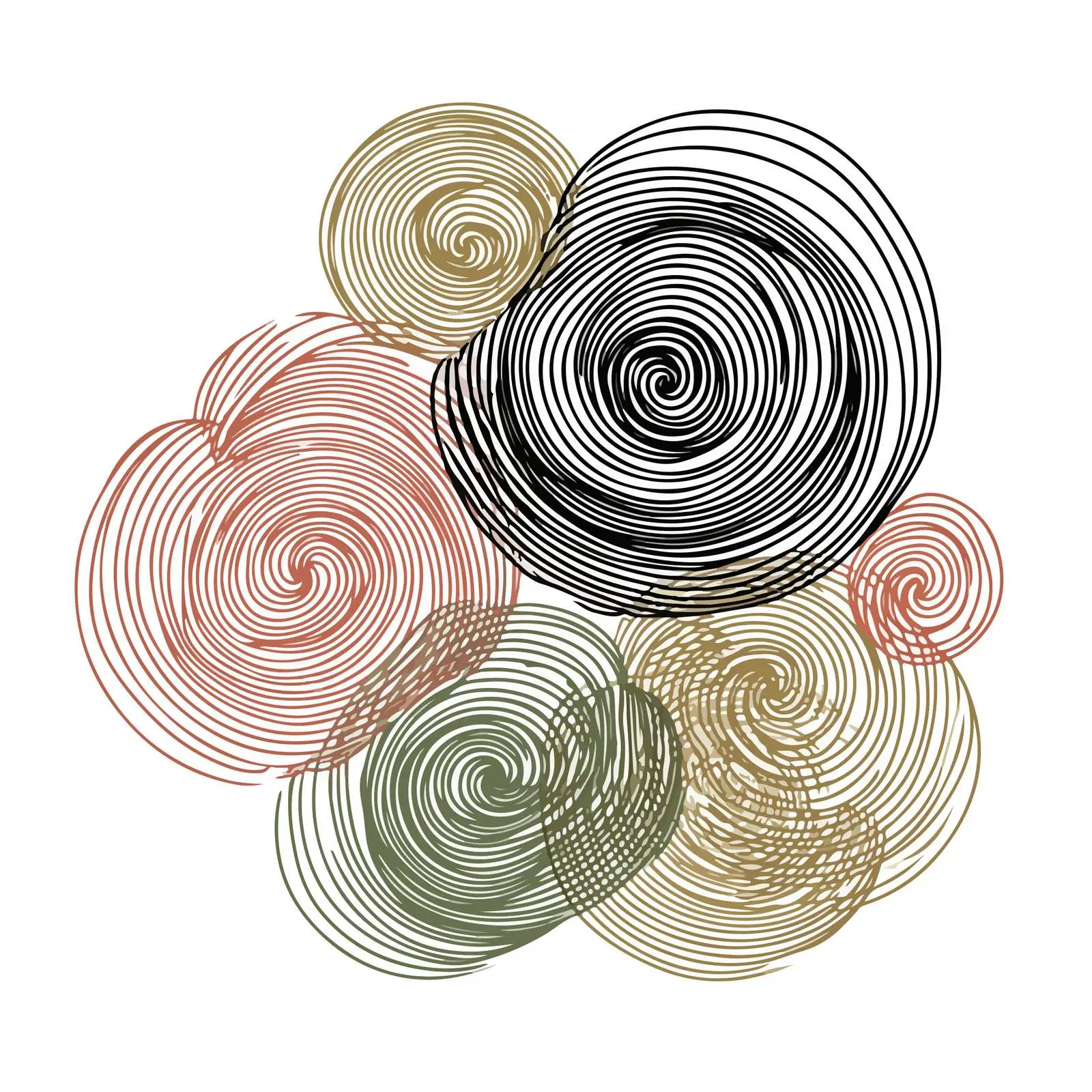 Circular Swirls Line Art — free download from Dotvec