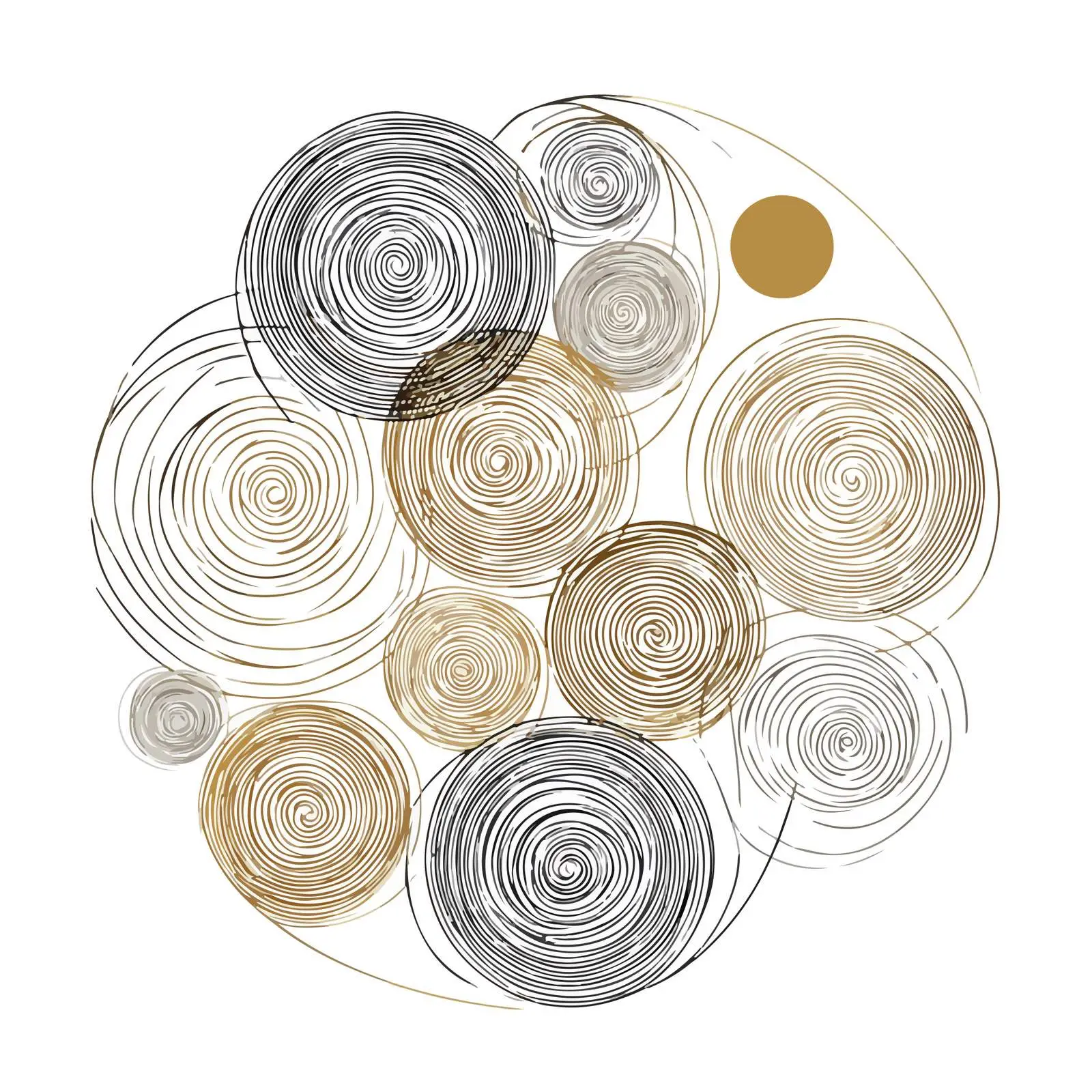 Minimal Circular Swirl Line Art — free download from Dotvec