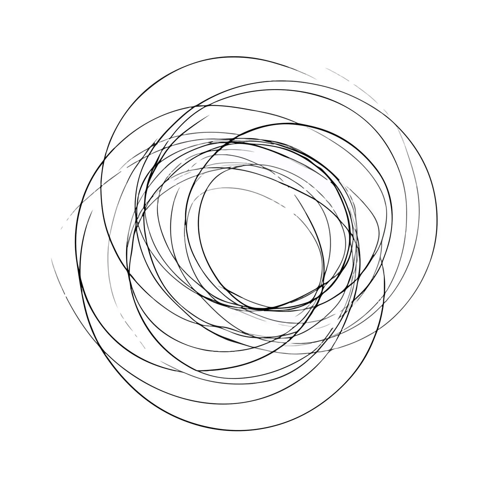 Minimal Circular Swirl Line Art — free download from Dotvec