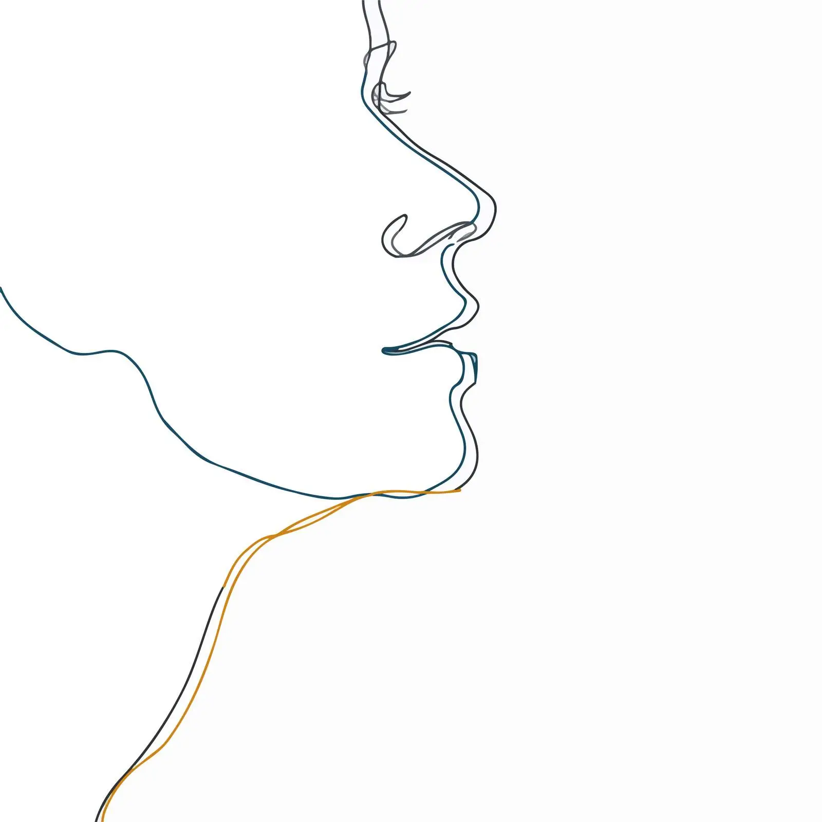 Minimal Side Profile Line Art — free download from Dotvec