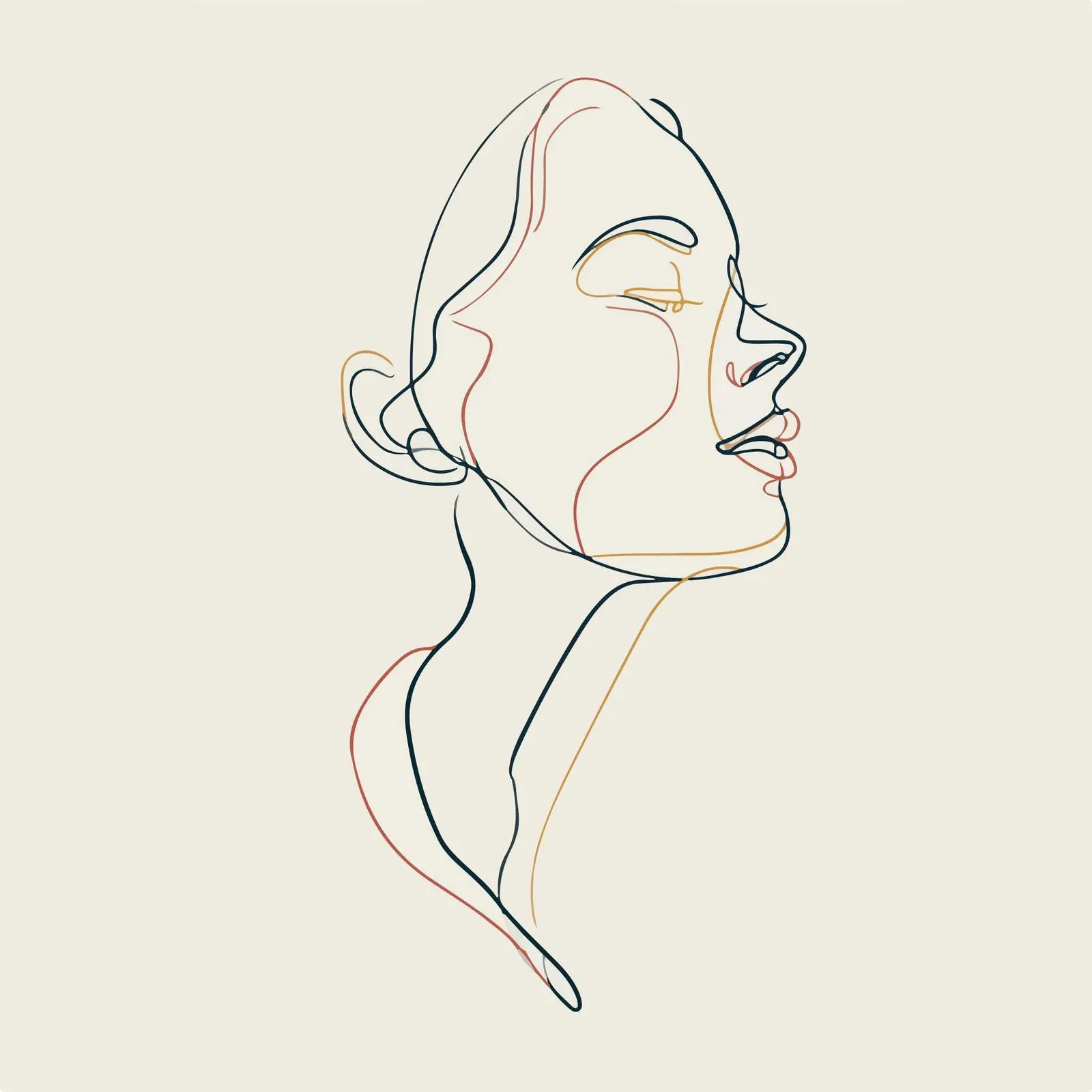 Elegant Side Profile Line Art — free download from Dotvec