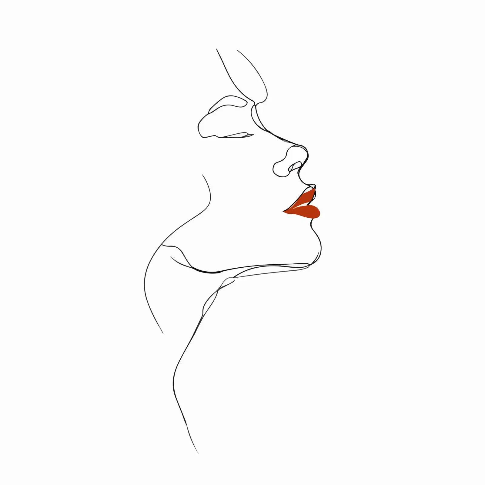 Sophisticated Profile Line Art — free download from Dotvec