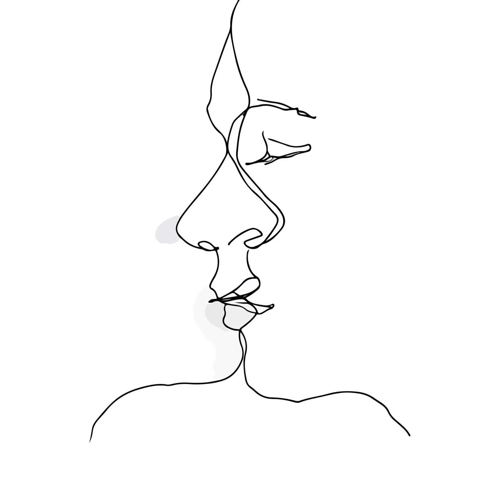 Minimal Side Profile Line Art — free download from Dotvec