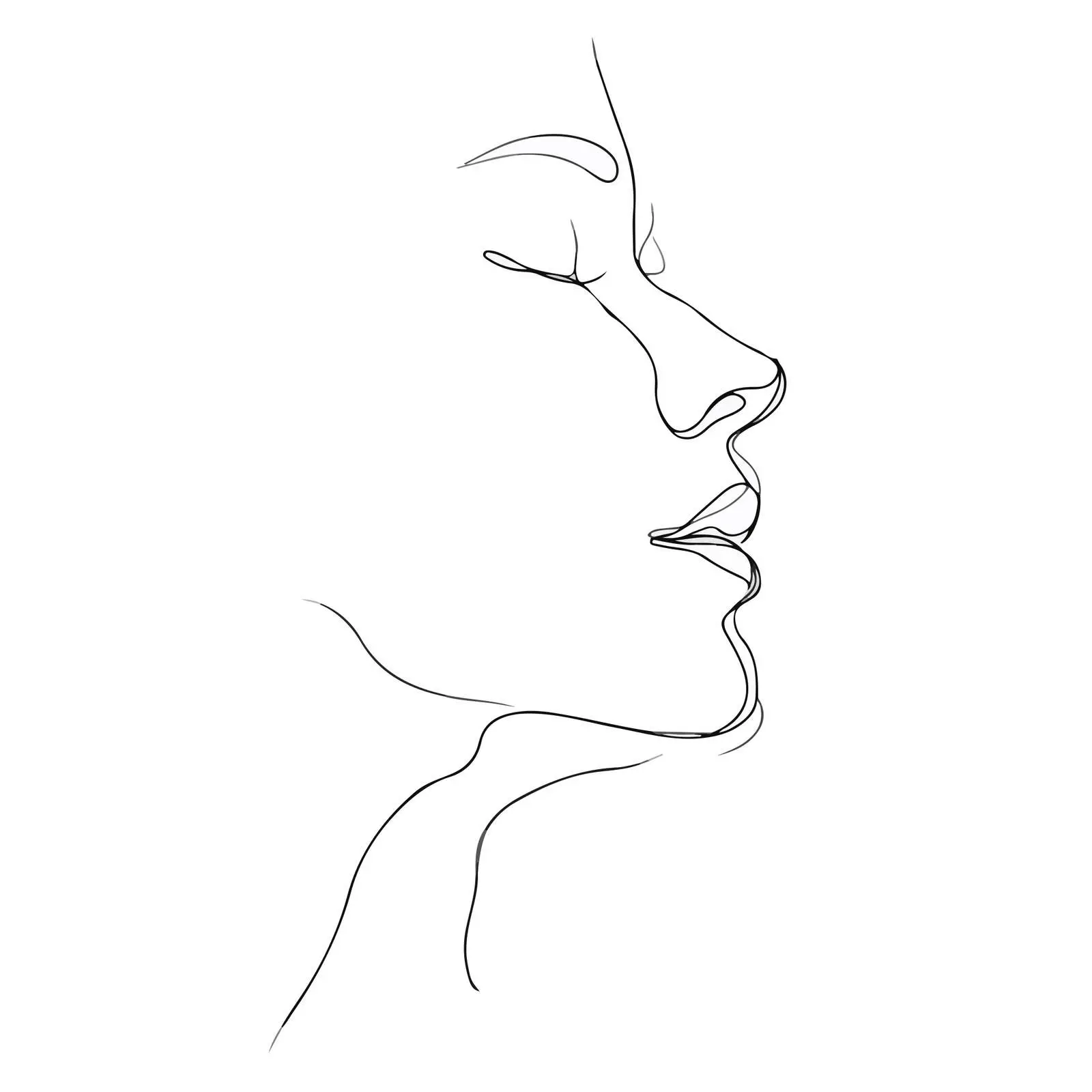 Elegant Side Profile Line Art — free download from Dotvec