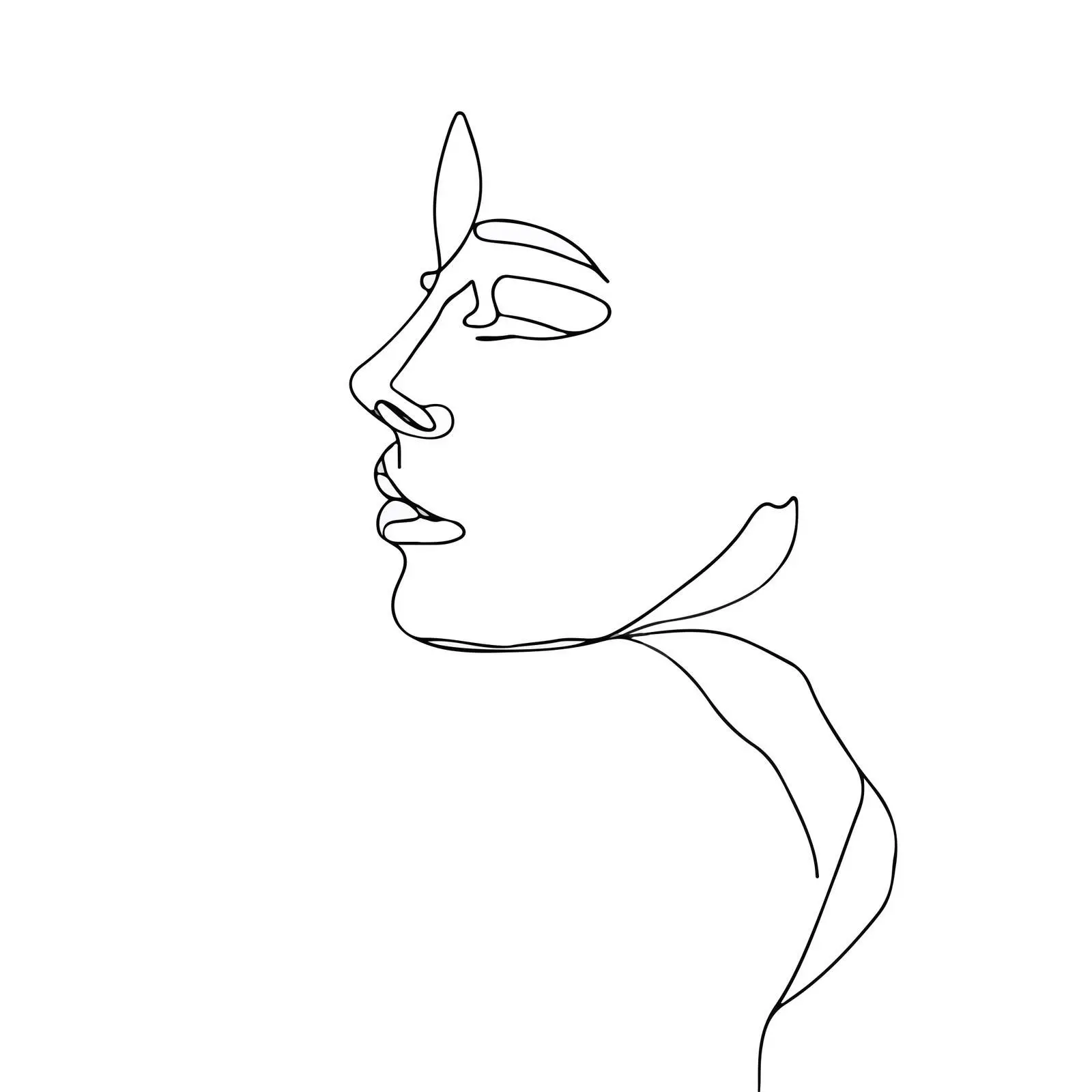 Elegant Side Profile Line Art — free download from Dotvec