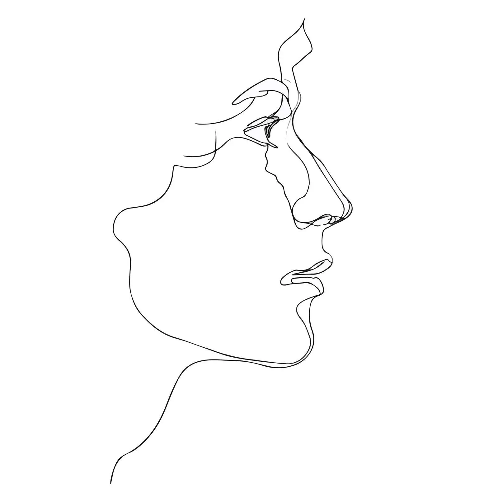 Sleek Side Profile Line Art — free download from Dotvec