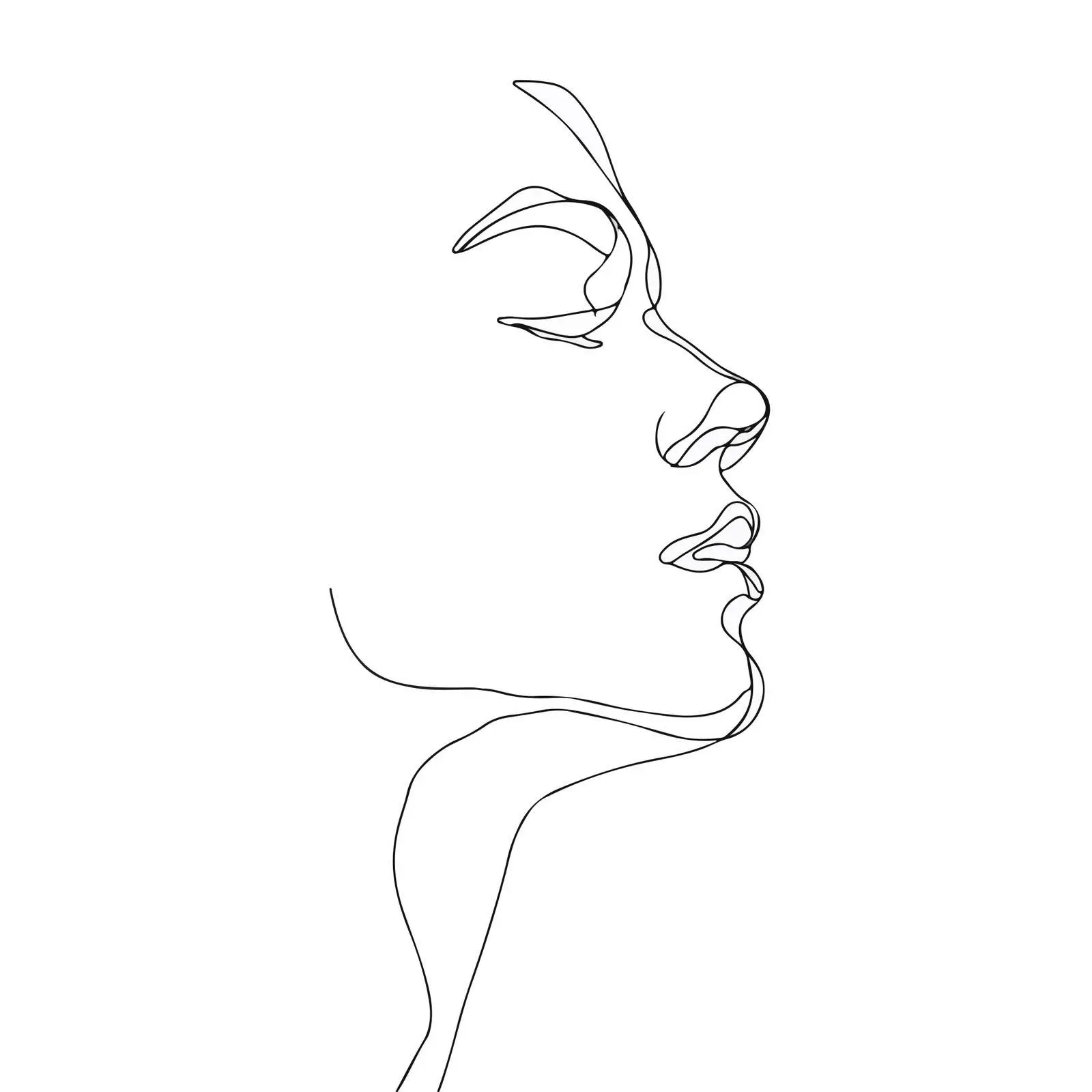 Elegant Profile Line Art — free download from Dotvec