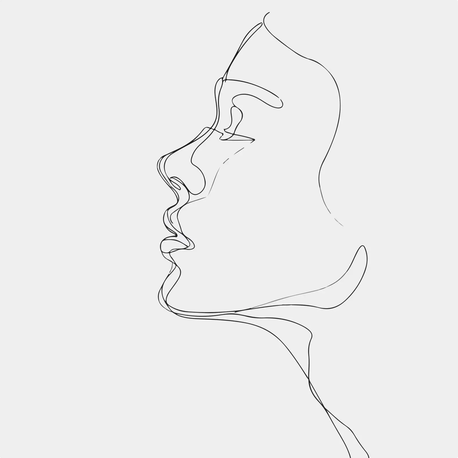 Elegant Side Profile Line Art — free download from Dotvec