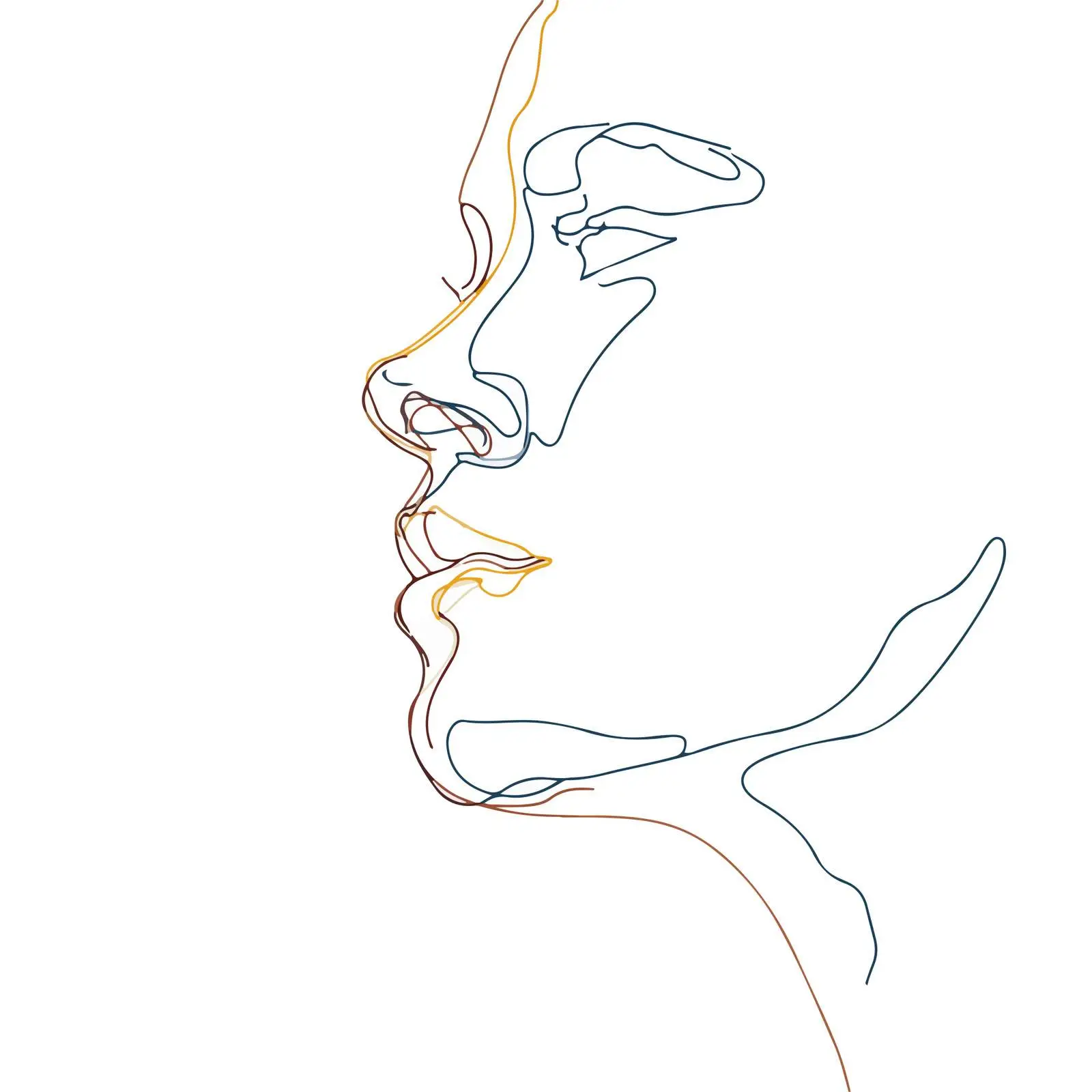 Elegant Side Profile Line Art — free download from Dotvec