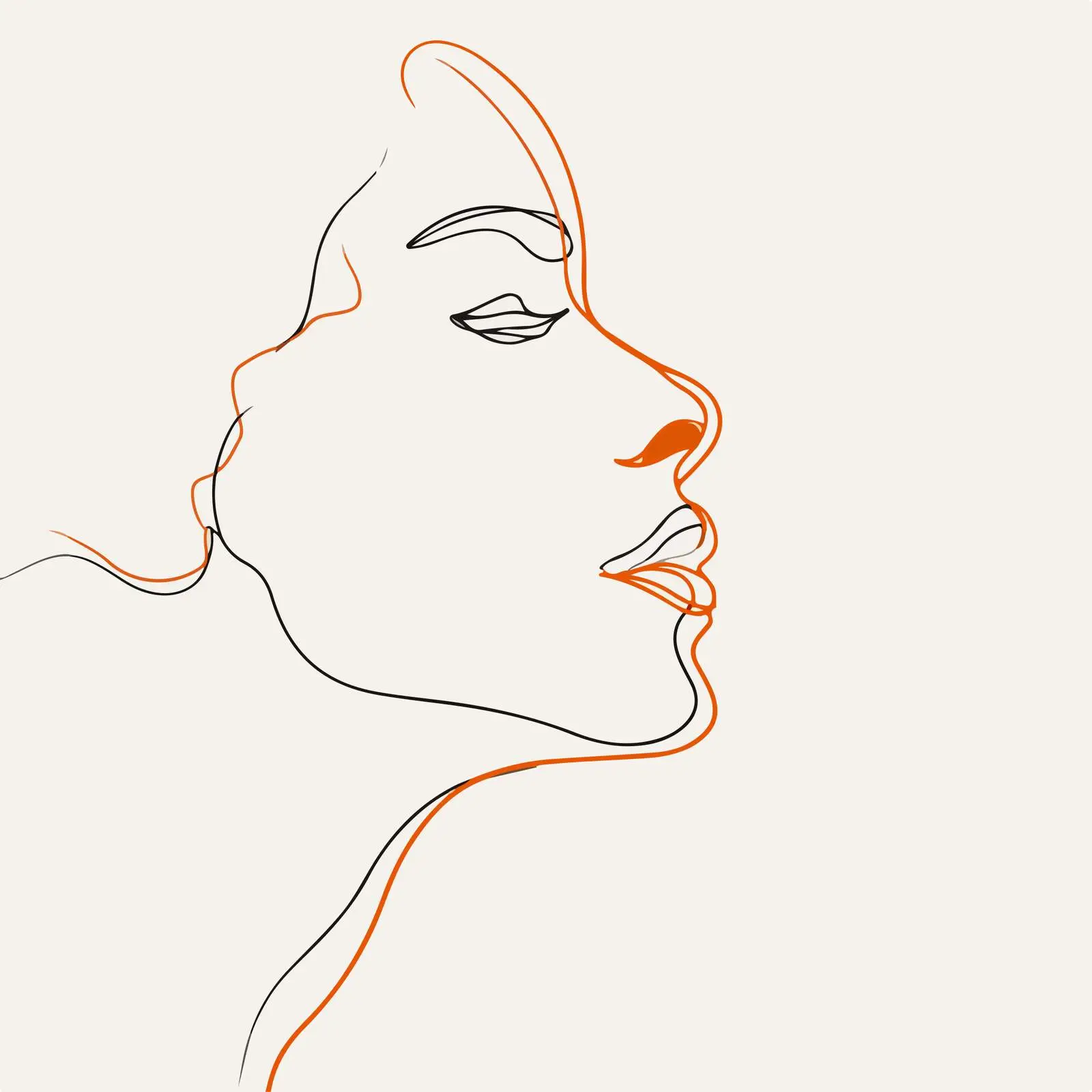 Elegant Side Profile Line Art — free download from Dotvec