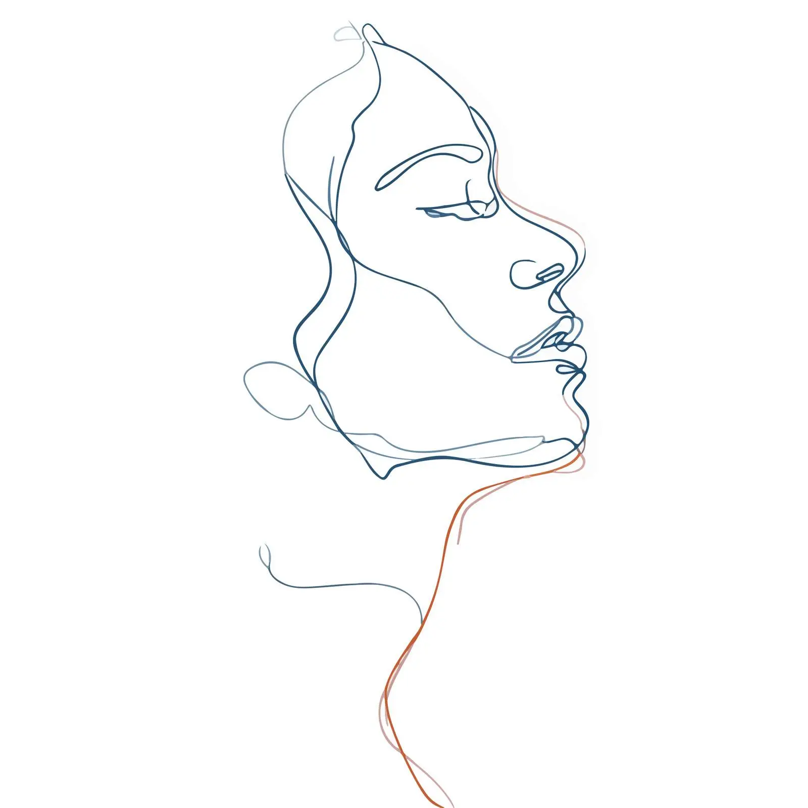 Side Profile Continuous Line Art — free download from Dotvec