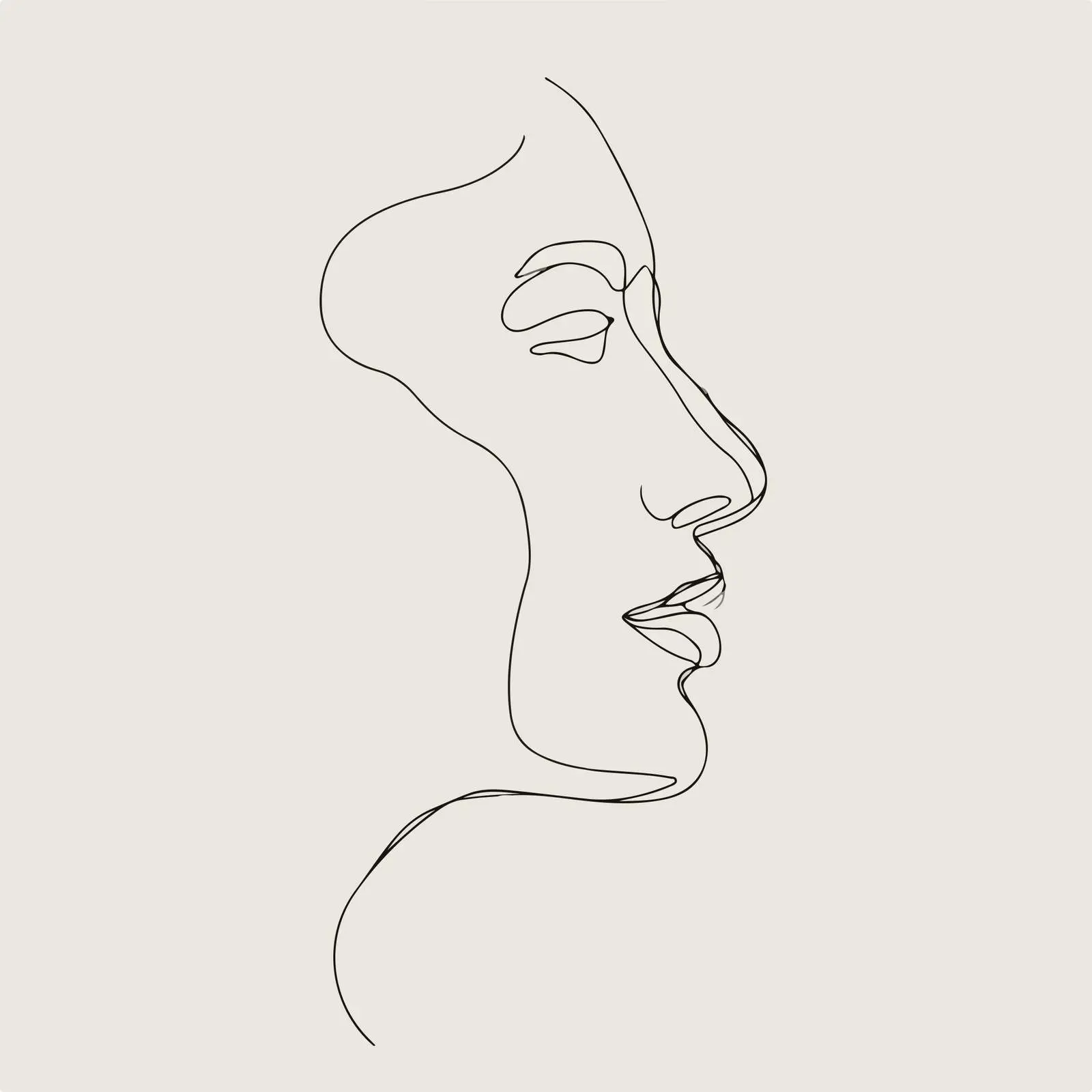 Elegant Side Profile Line Art — free download from Dotvec