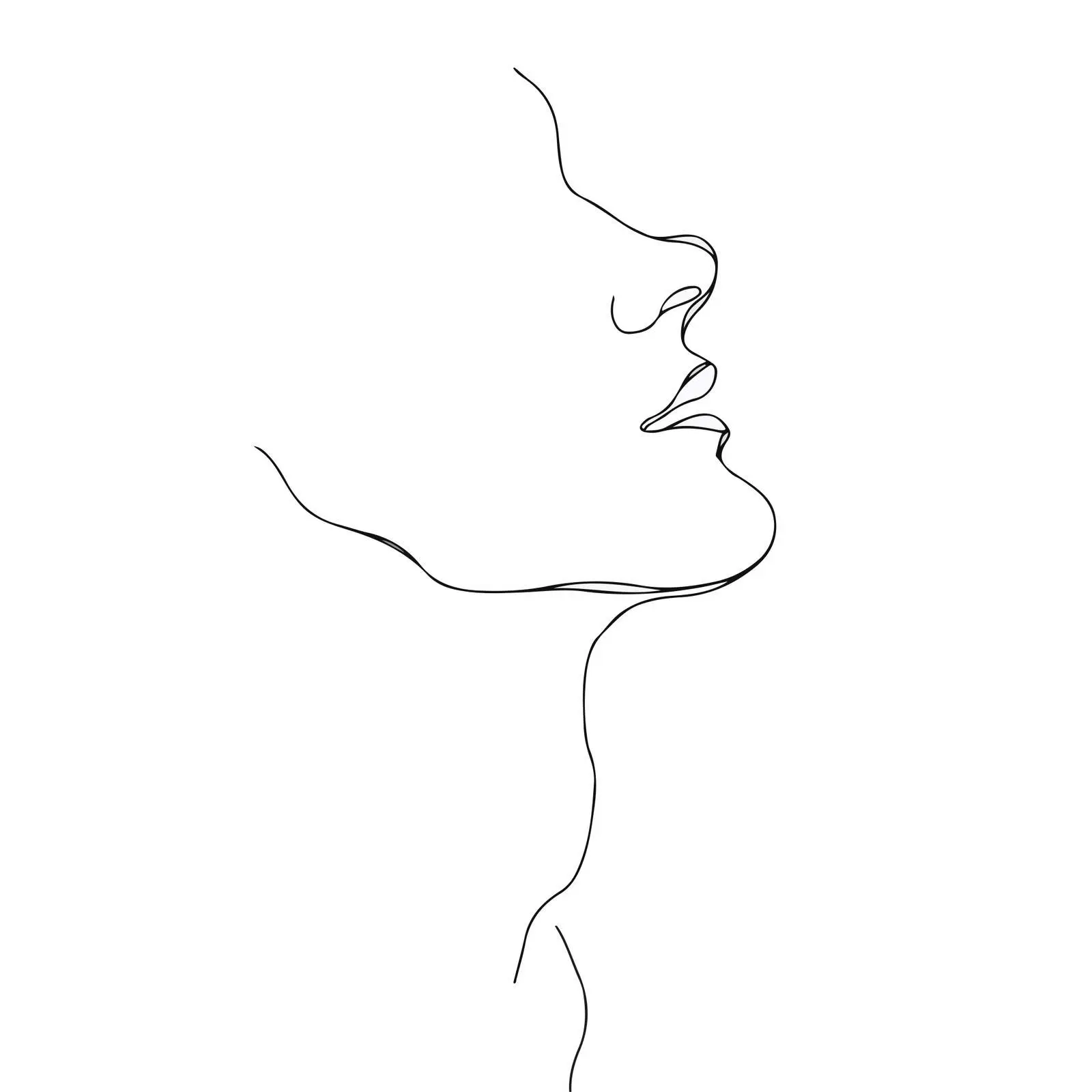 Minimal Side Profile Line Art — free download from Dotvec