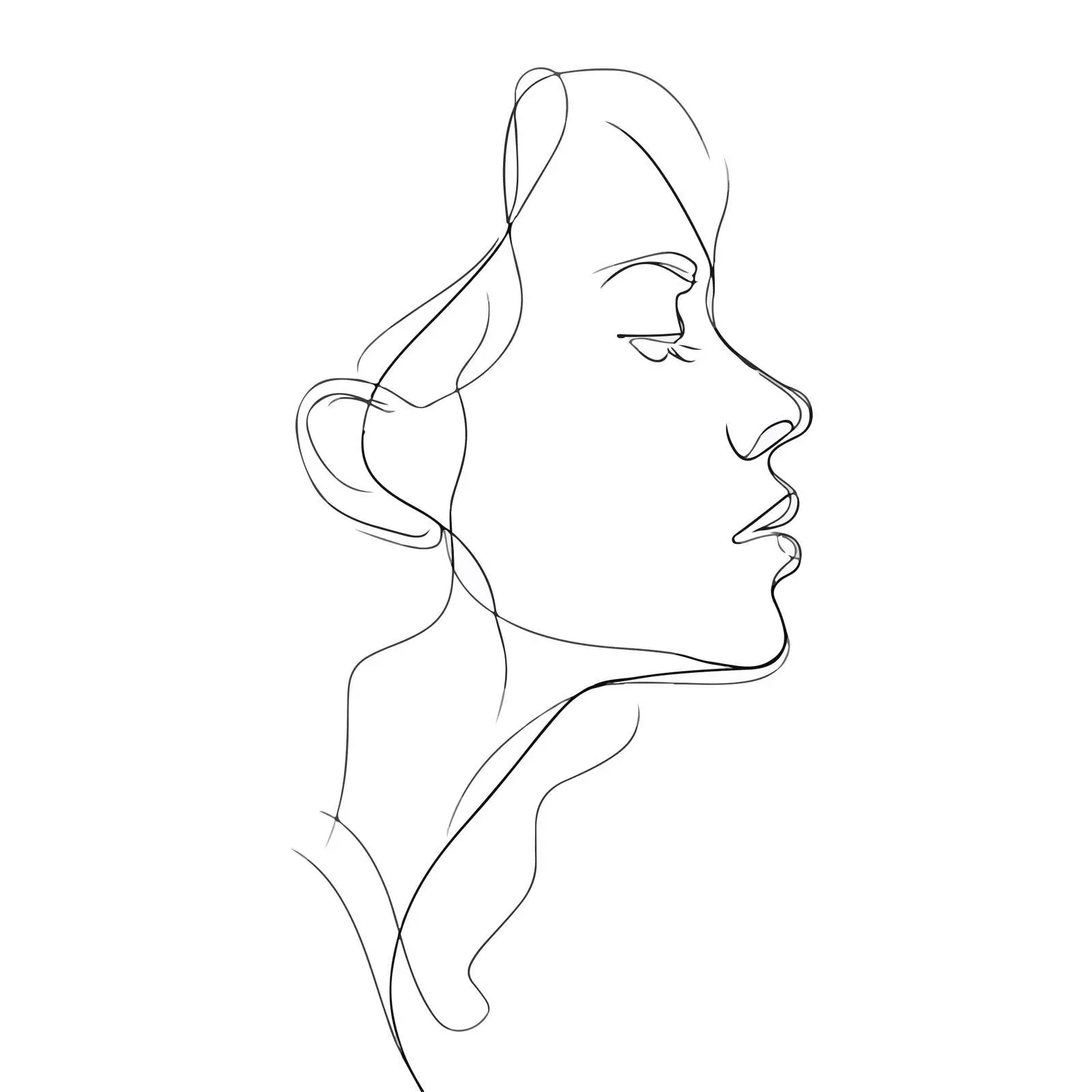 Elegant Side Profile Portrait Artwork — free download from Dotvec