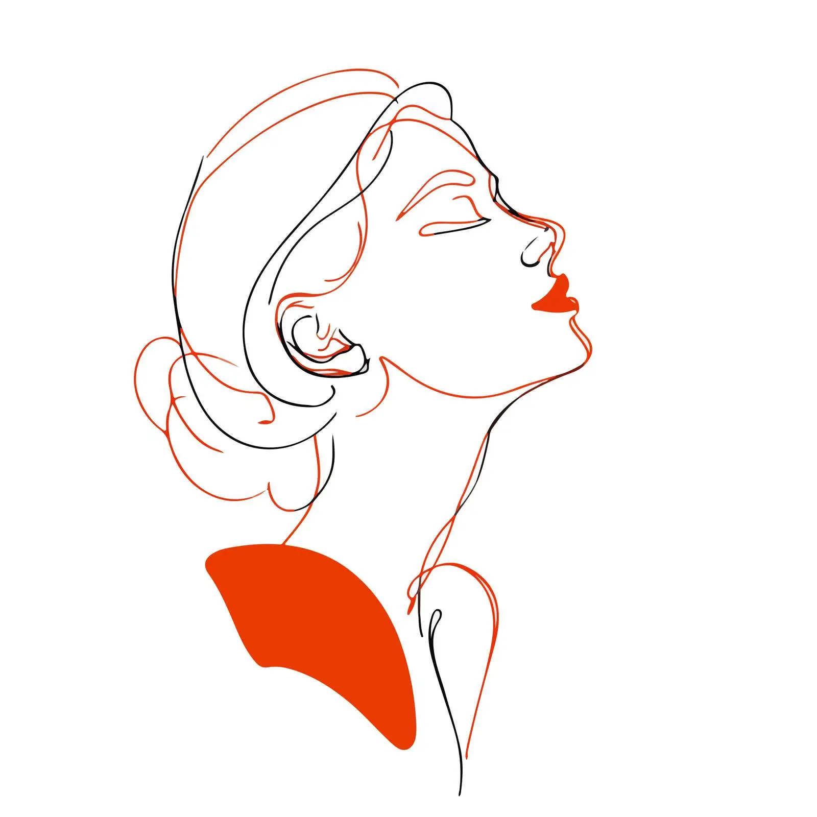 Sleek Profile Line Art — free download from Dotvec