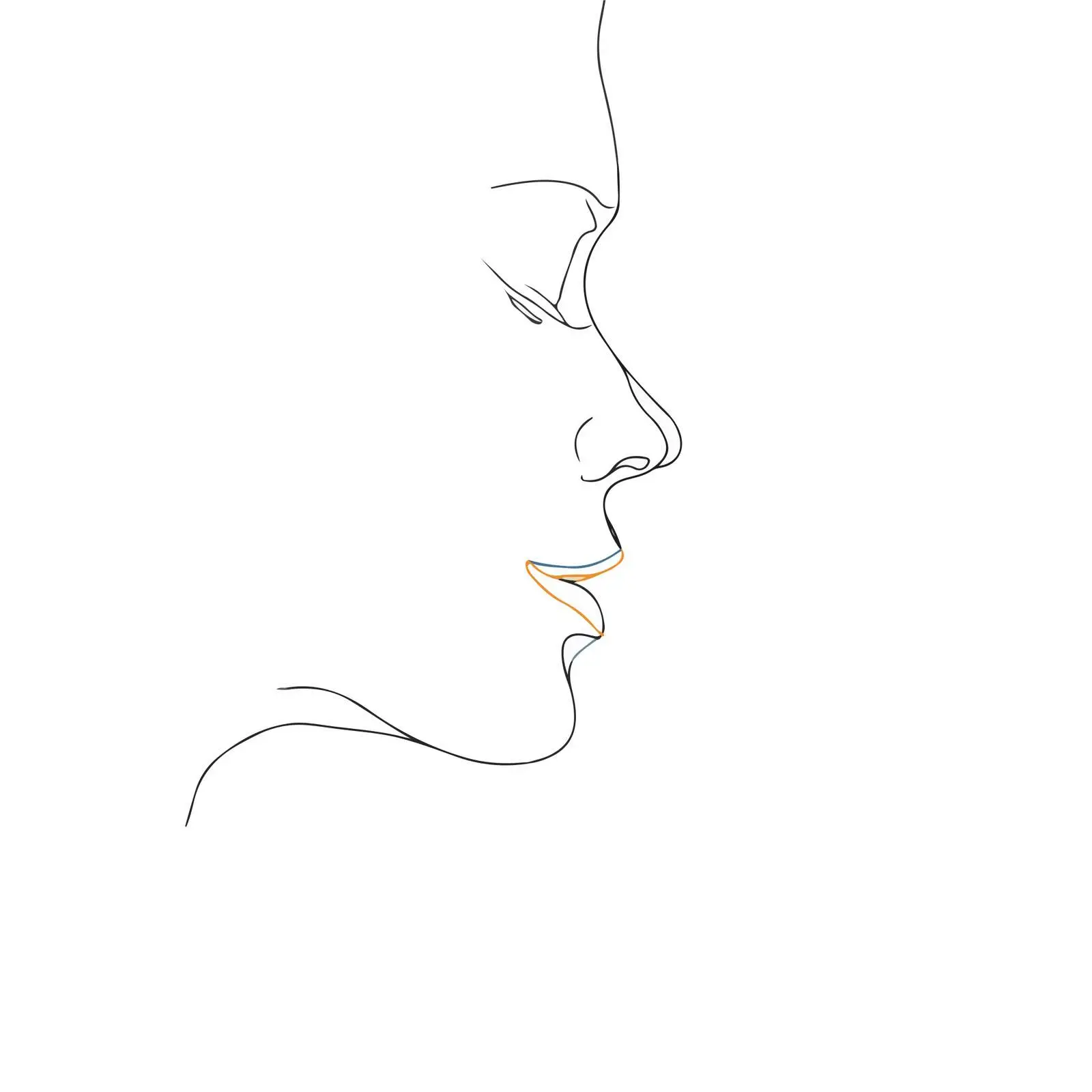 Minimal Side Profile Line Art — free download from Dotvec