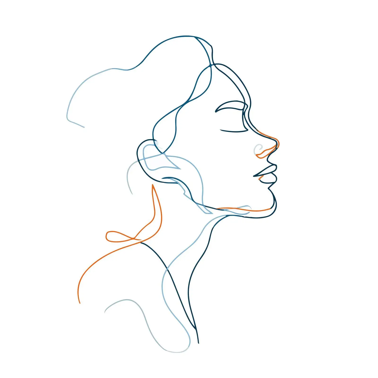 Elegant Profile Line Art Portrait — free download from Dotvec