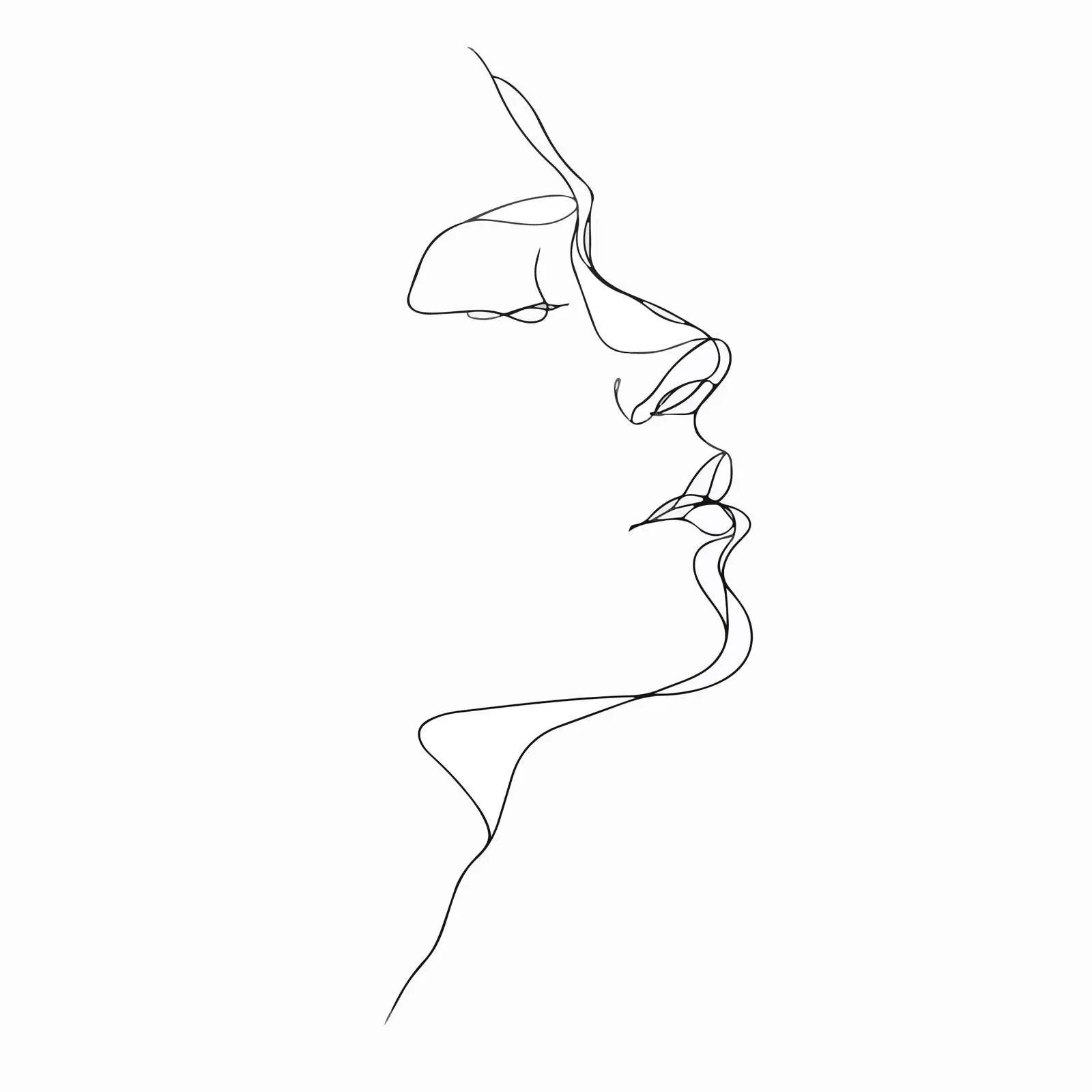 Minimal Side Profile Line Art — free download from Dotvec