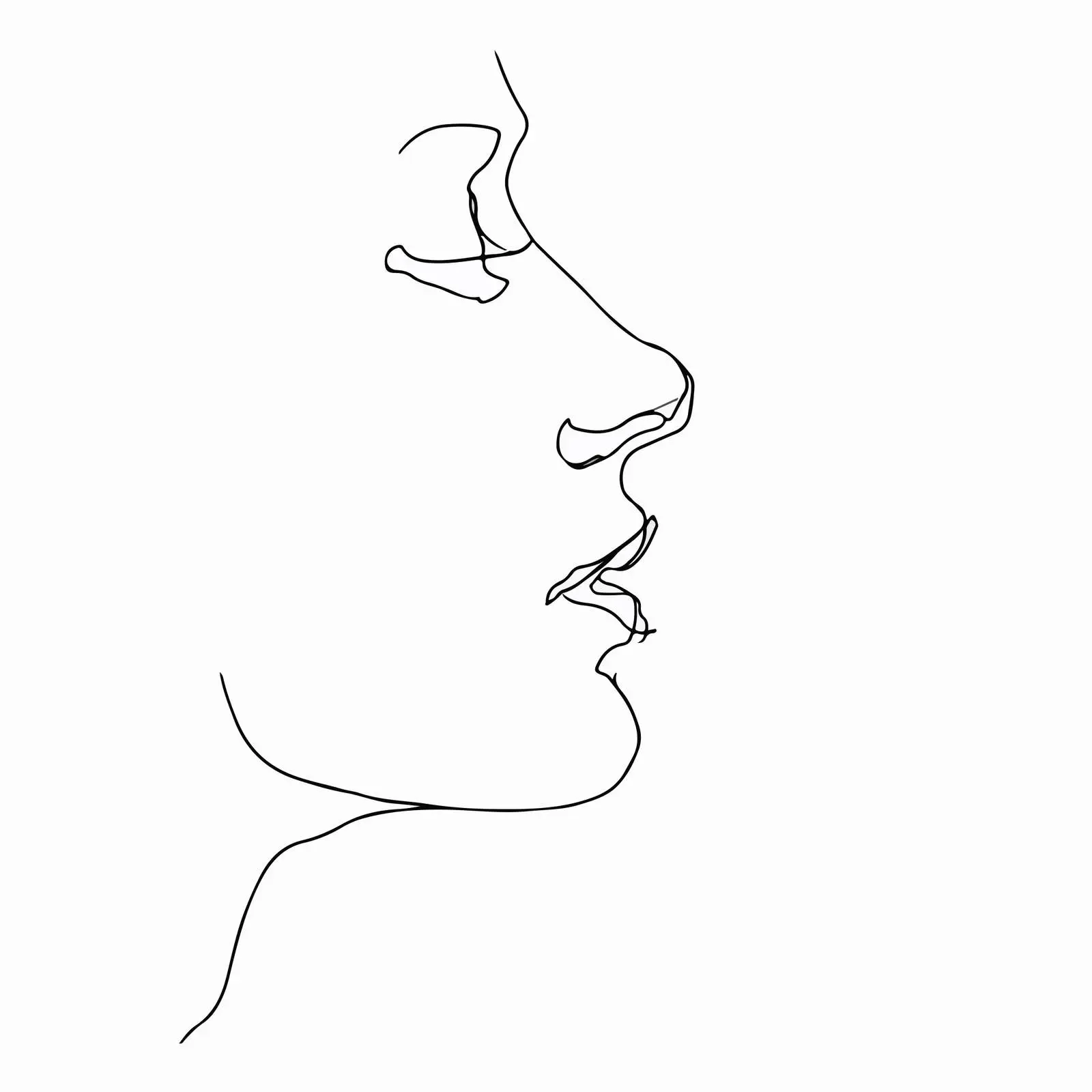 Minimal Continuous Line Profile Artwork — free download from Dotvec