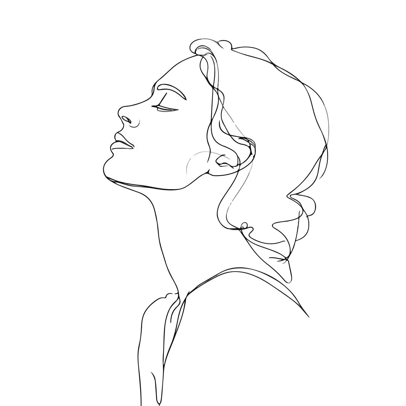 Elegant Profile Line Art Illustration — free download from Dotvec