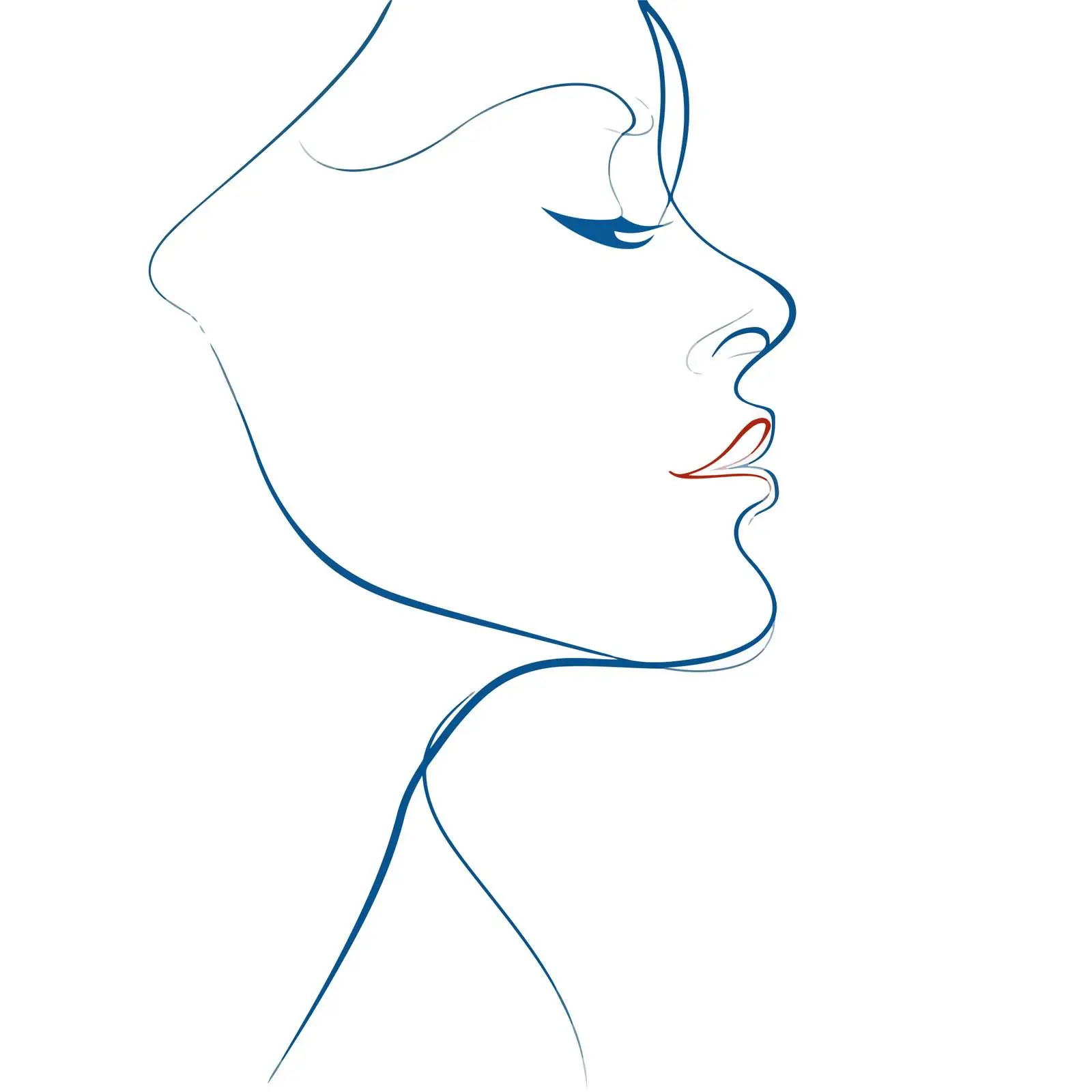 Minimal Side Profile Line Art — free download from Dotvec
